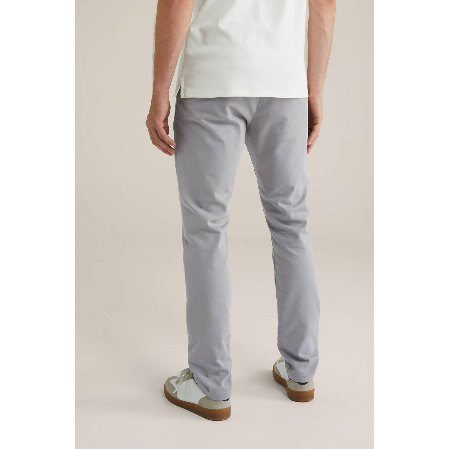 WE Fashion WE Fundamentals slim chino lichtgrijs