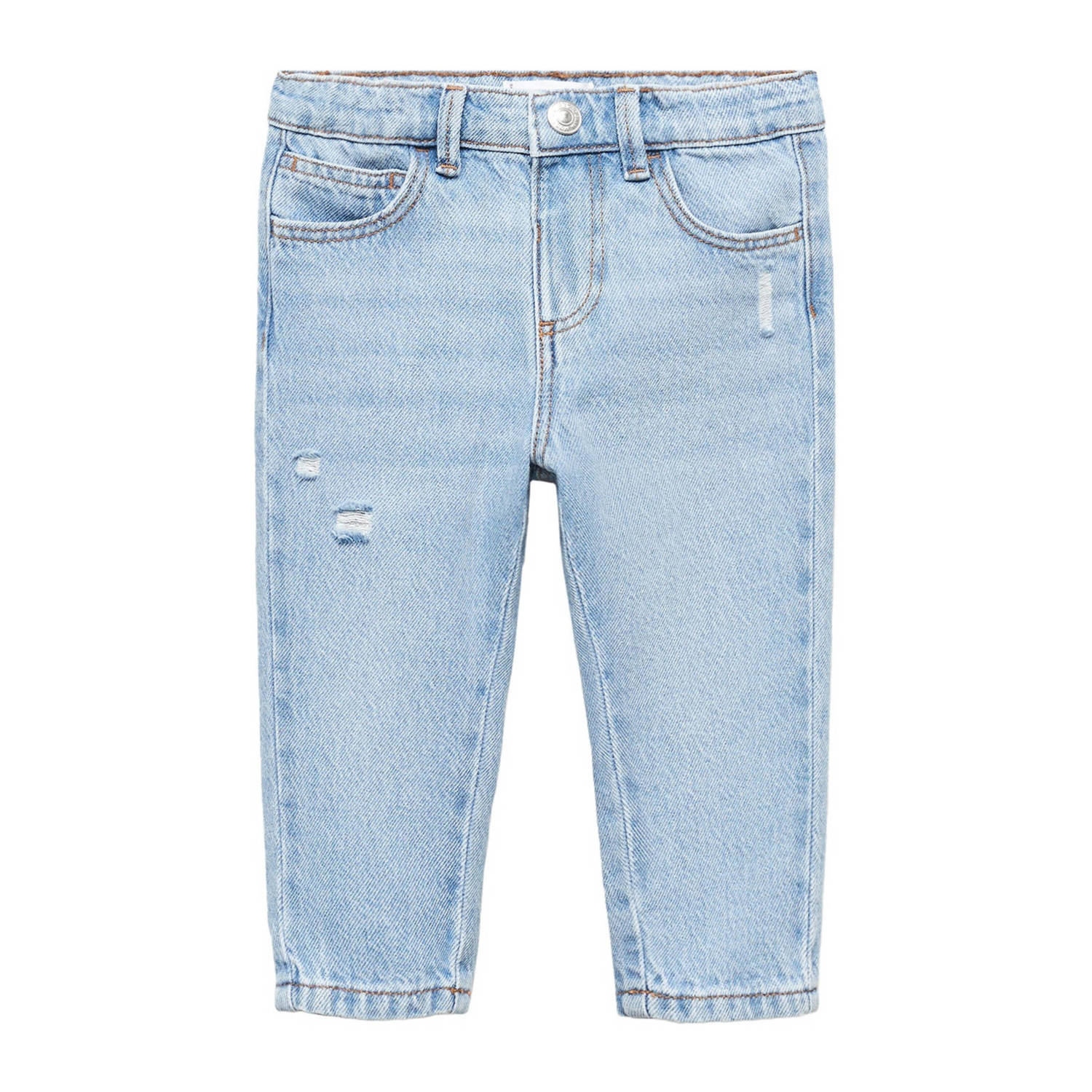 go Kids regular fit jeans changeant blauw Katoen Effen 104