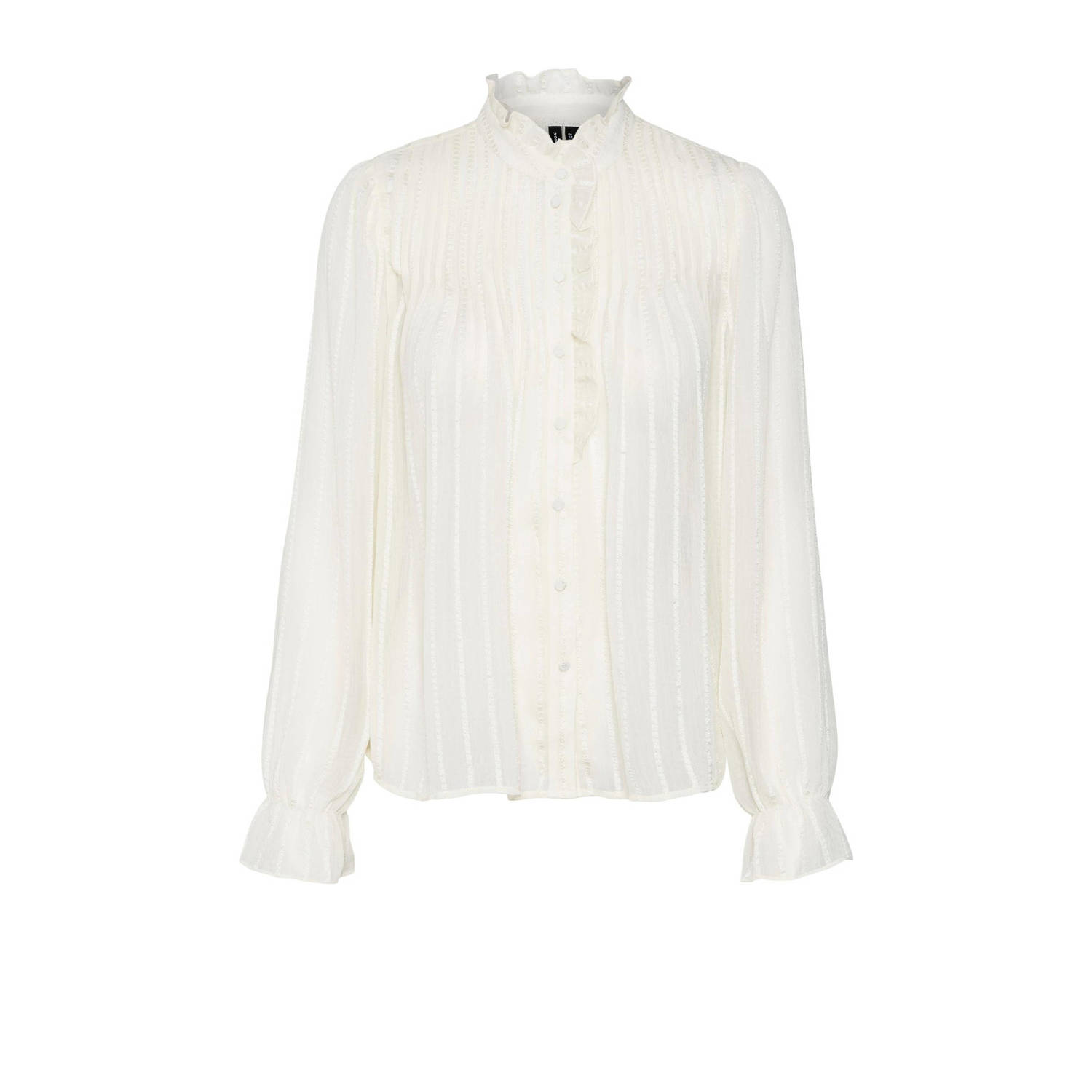 Vero Moda GEA Lange Mouw Geweven Shirt Berk White Dames