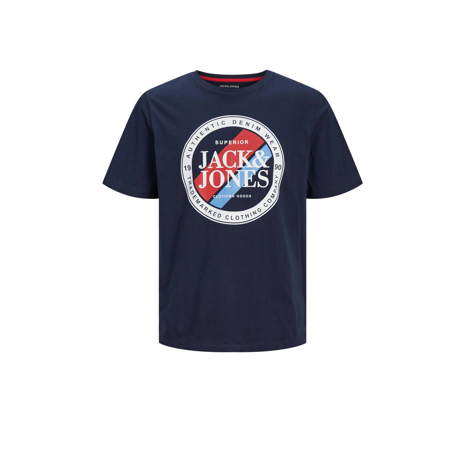 JACK & JONES T-shirt JJLOOF met printopdruk navy blazer