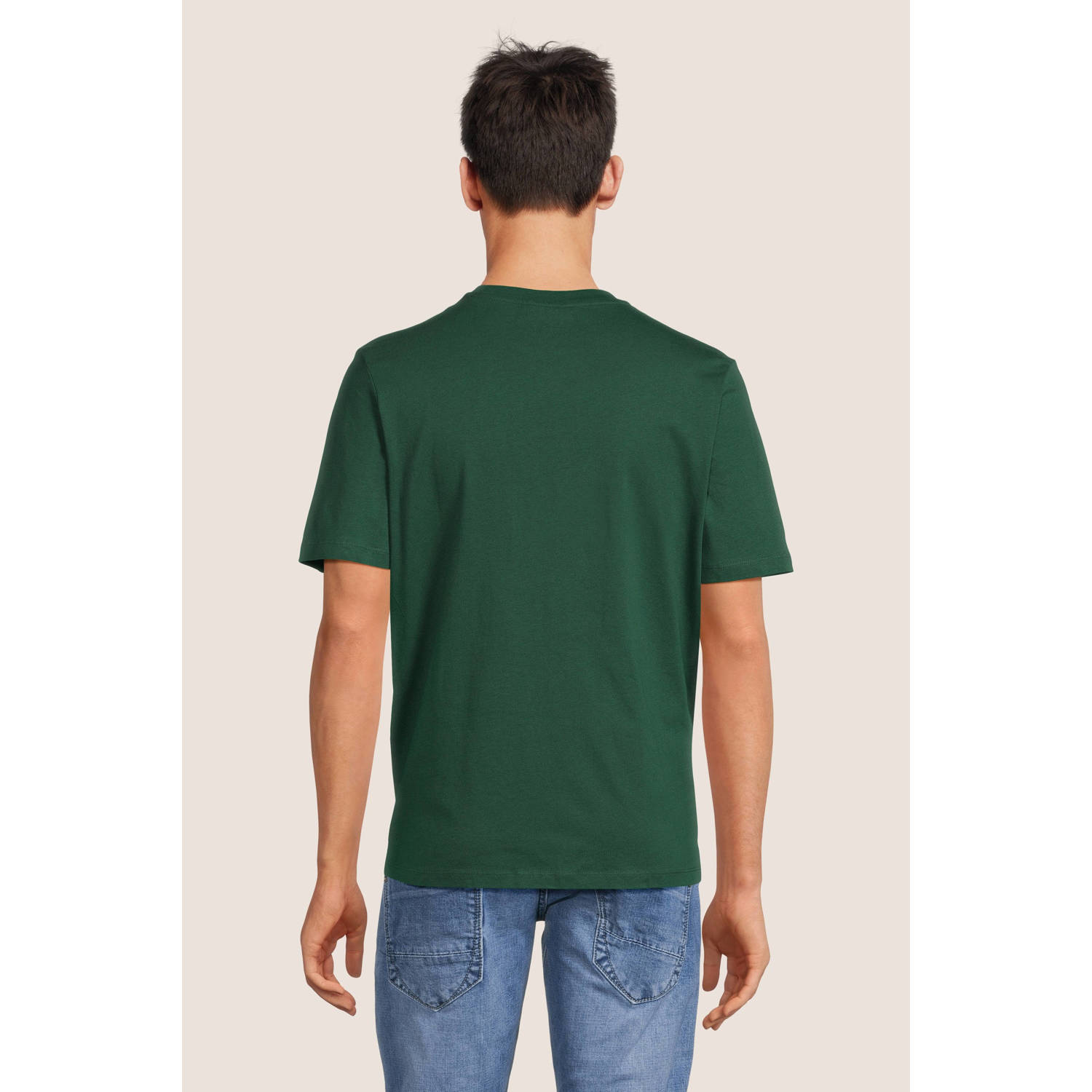 JACK & JONES T-shirt JJLOOF met printopdruk dark green