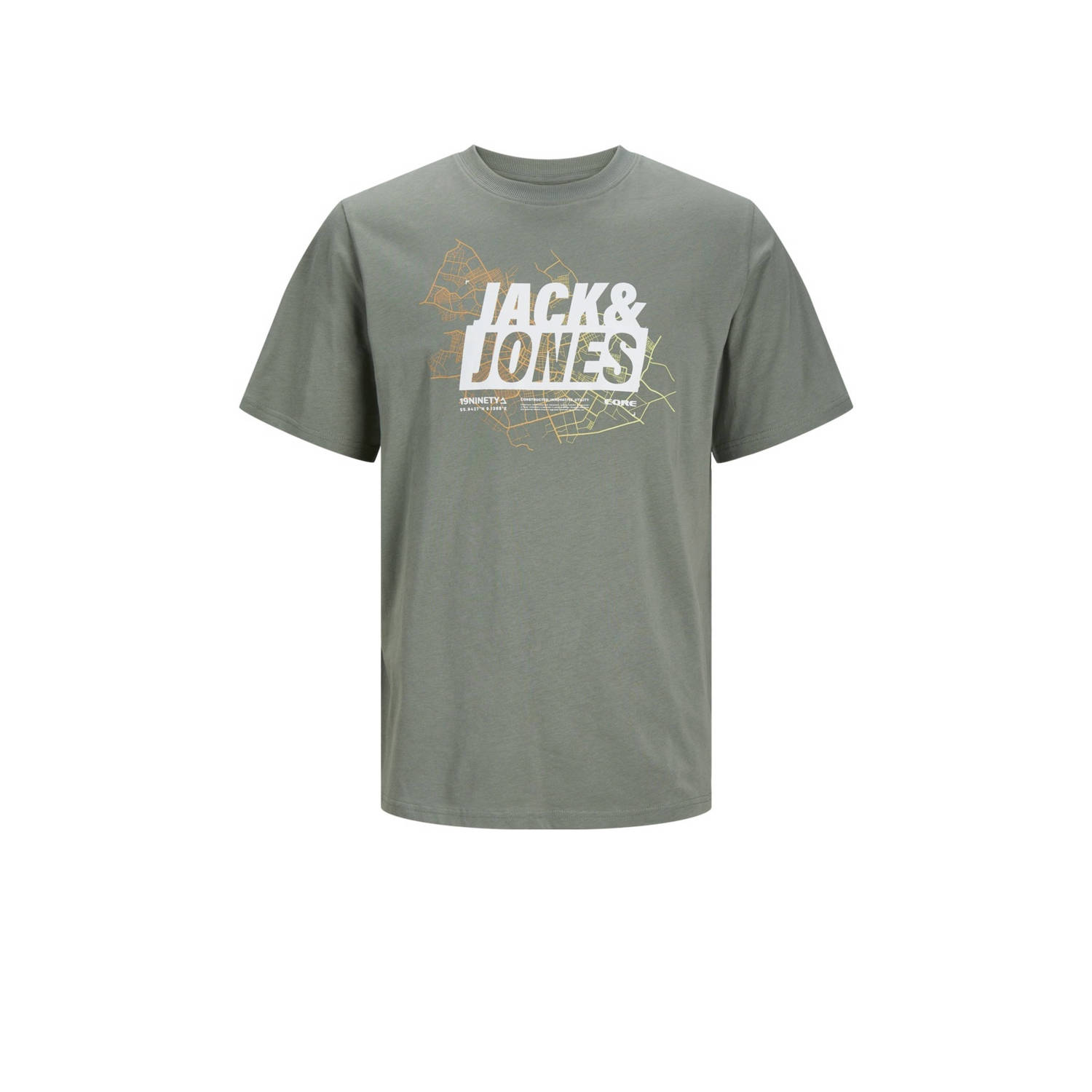 JACK & JONES PLUS SIZE regular fit T-shirt JCOMAP Plus Size met printopdruk groen