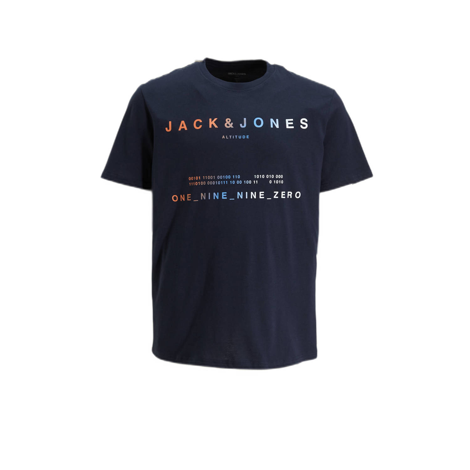 JACK & JONES PLUS SIZE regular fit T-shirt JCORIOT Plus Size met printopdruk donkerblauw