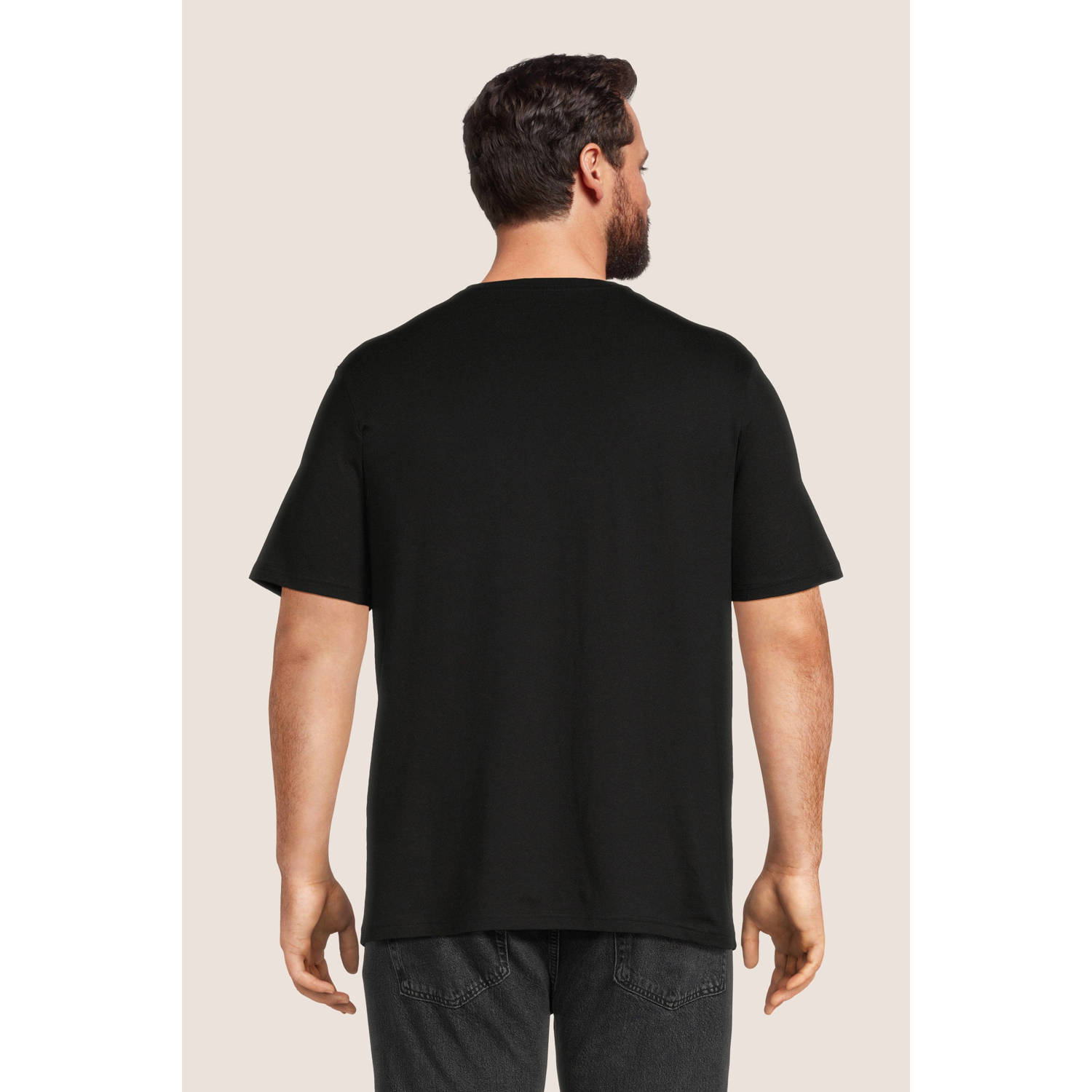 JACK & JONES PLUS SIZE regular fit T-shirt Plus Size met printopdruk zwart