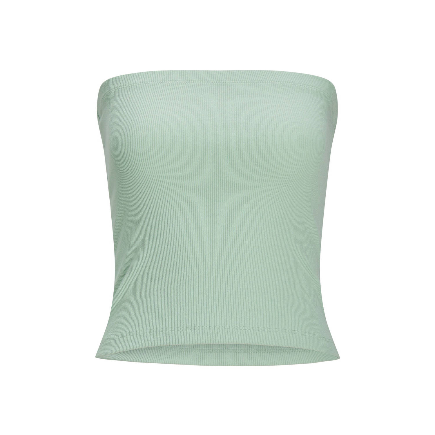 JJXX ribgebreide strapless top JXFIONA mintgroen