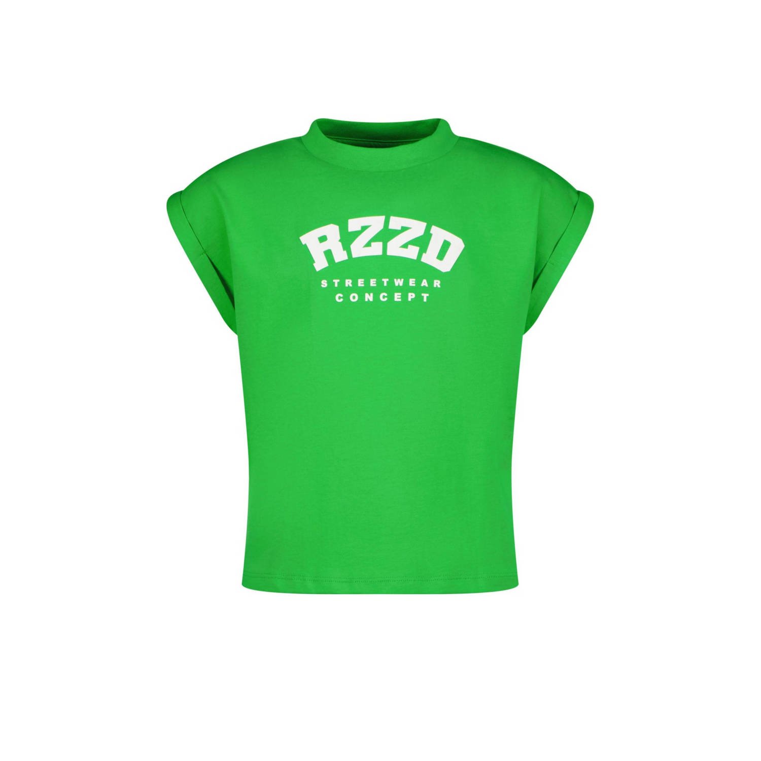 Raizzed T-shirt Merena met logo zomergroen Meisjes Katoen Ronde hals Logo 128