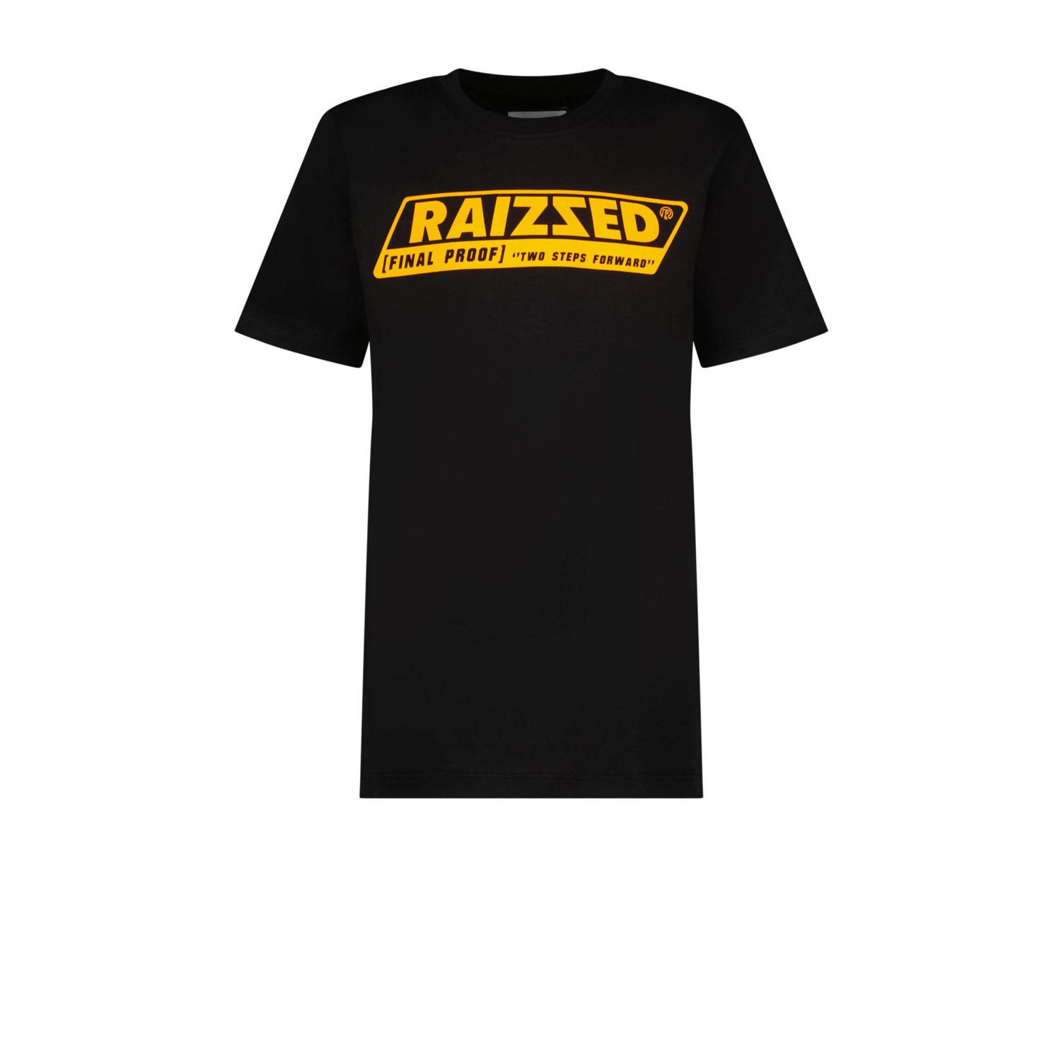 Raizzed T-shirt Hamilton met logo zwart Jongens Katoen Ronde hals Logo 128