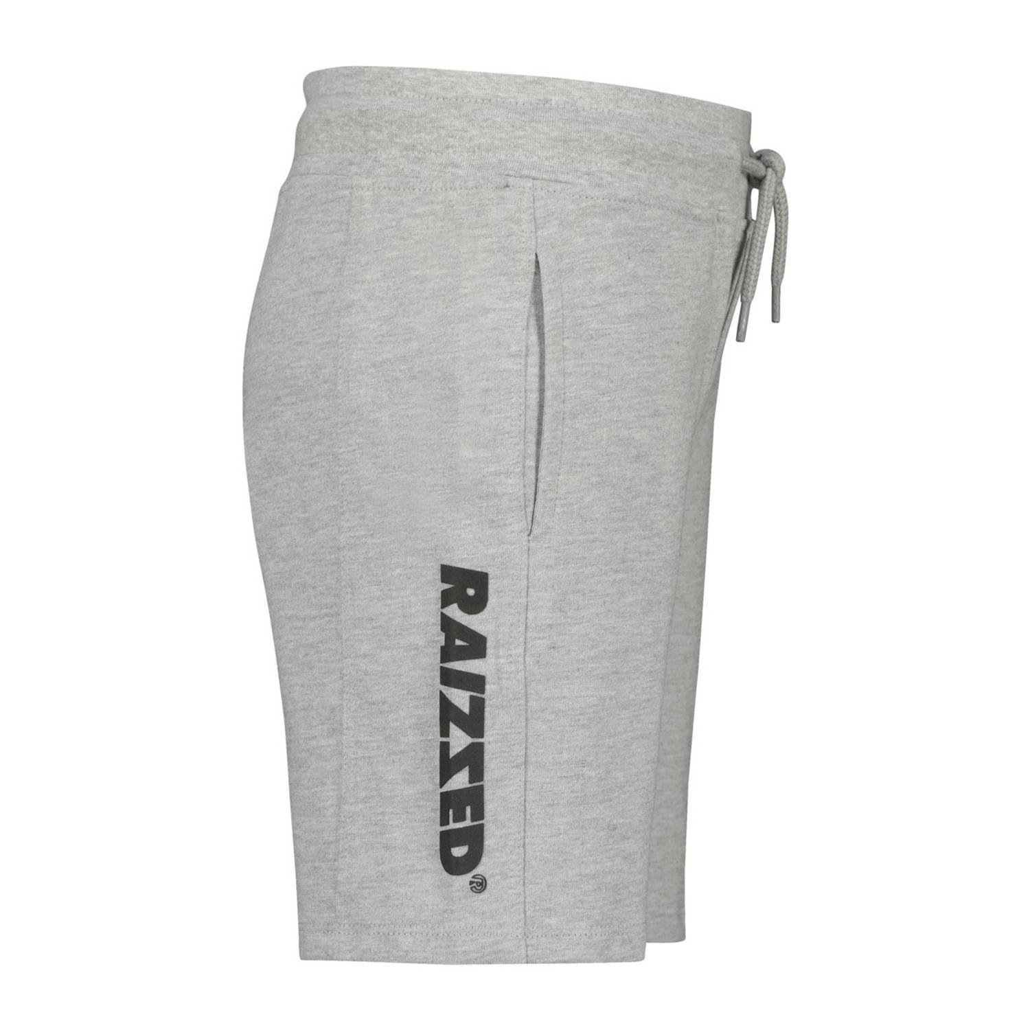 Raizzed sweatshort Djordy met logo grijs melange