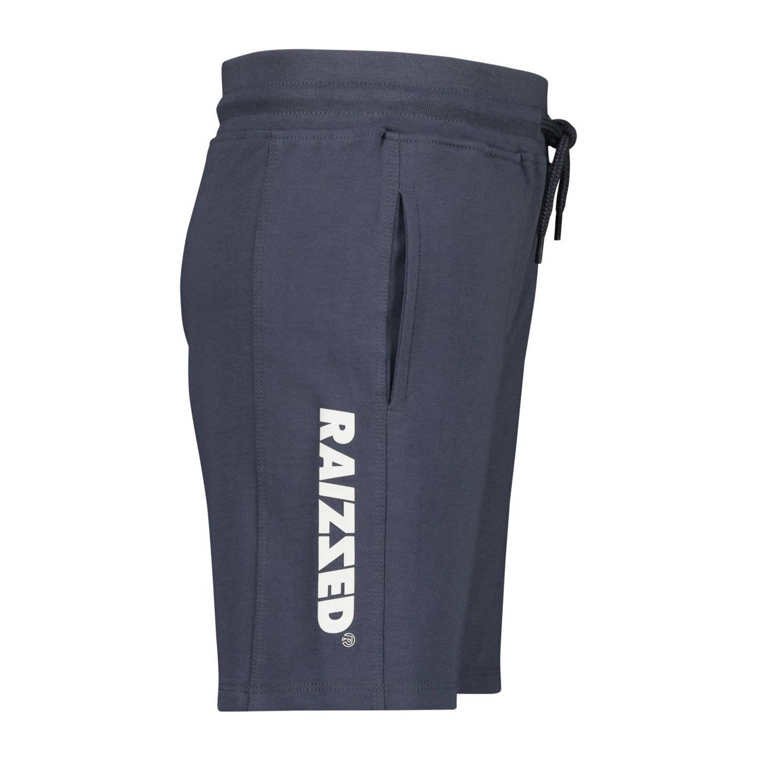 Raizzed sweatshort Djordy met logo donkerblauw