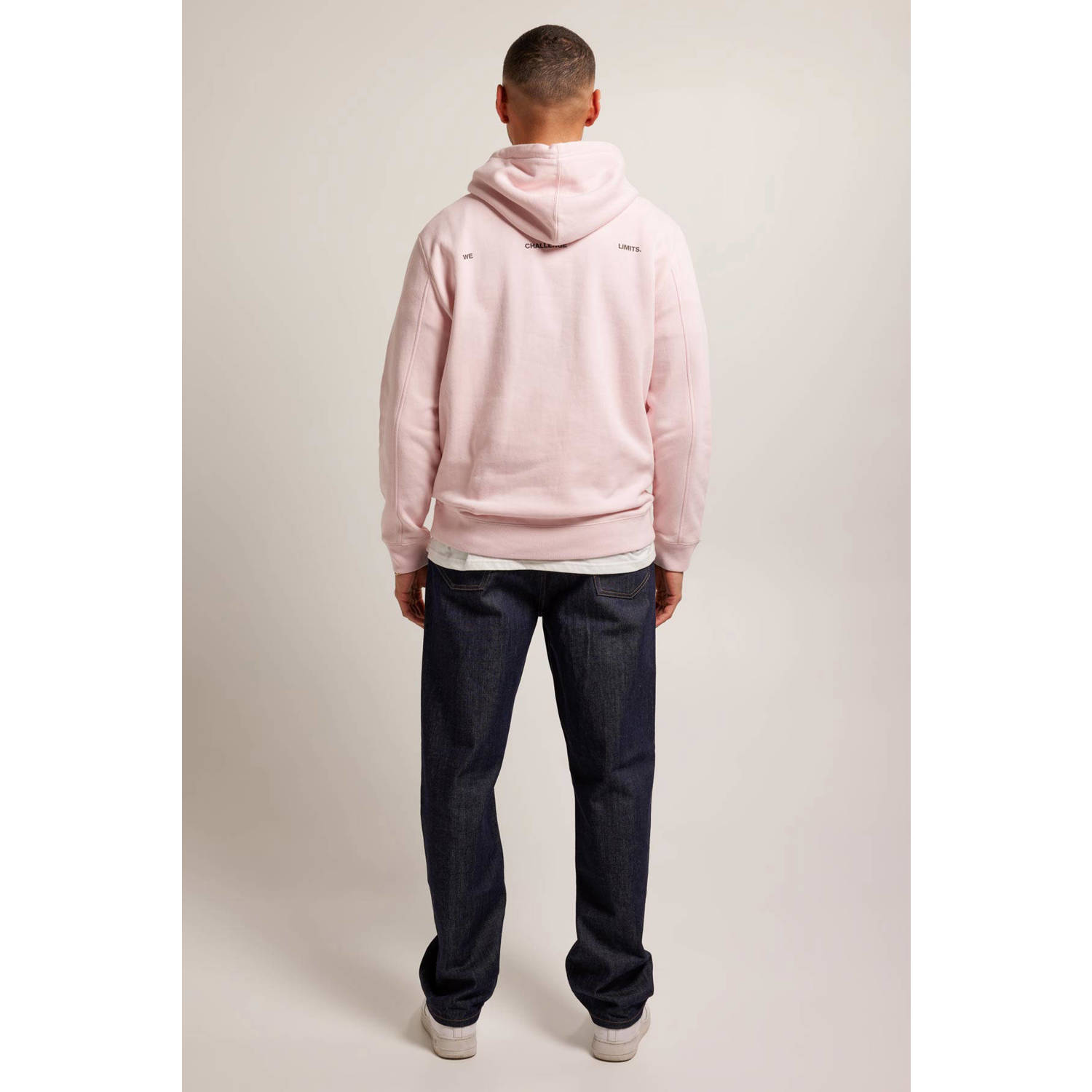 America Today hoodie Sylver met backprint light pink