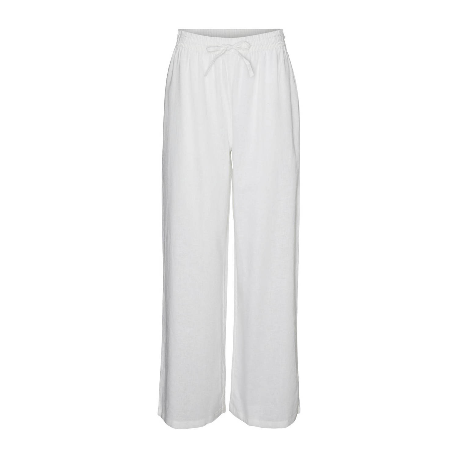 VERO MODA wide leg pantalon VMLINN wit