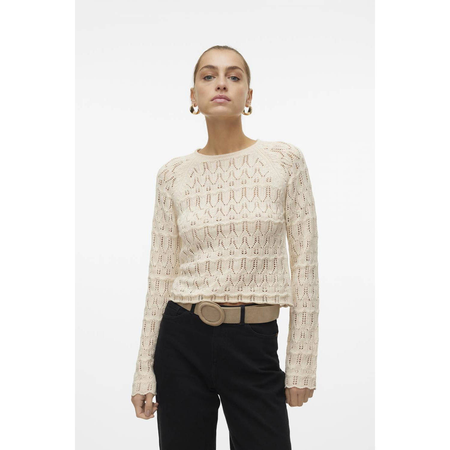 Vero Moda Gebreide trui VMNEWFABIENNE LS O-NECK PULLOVER NOOS