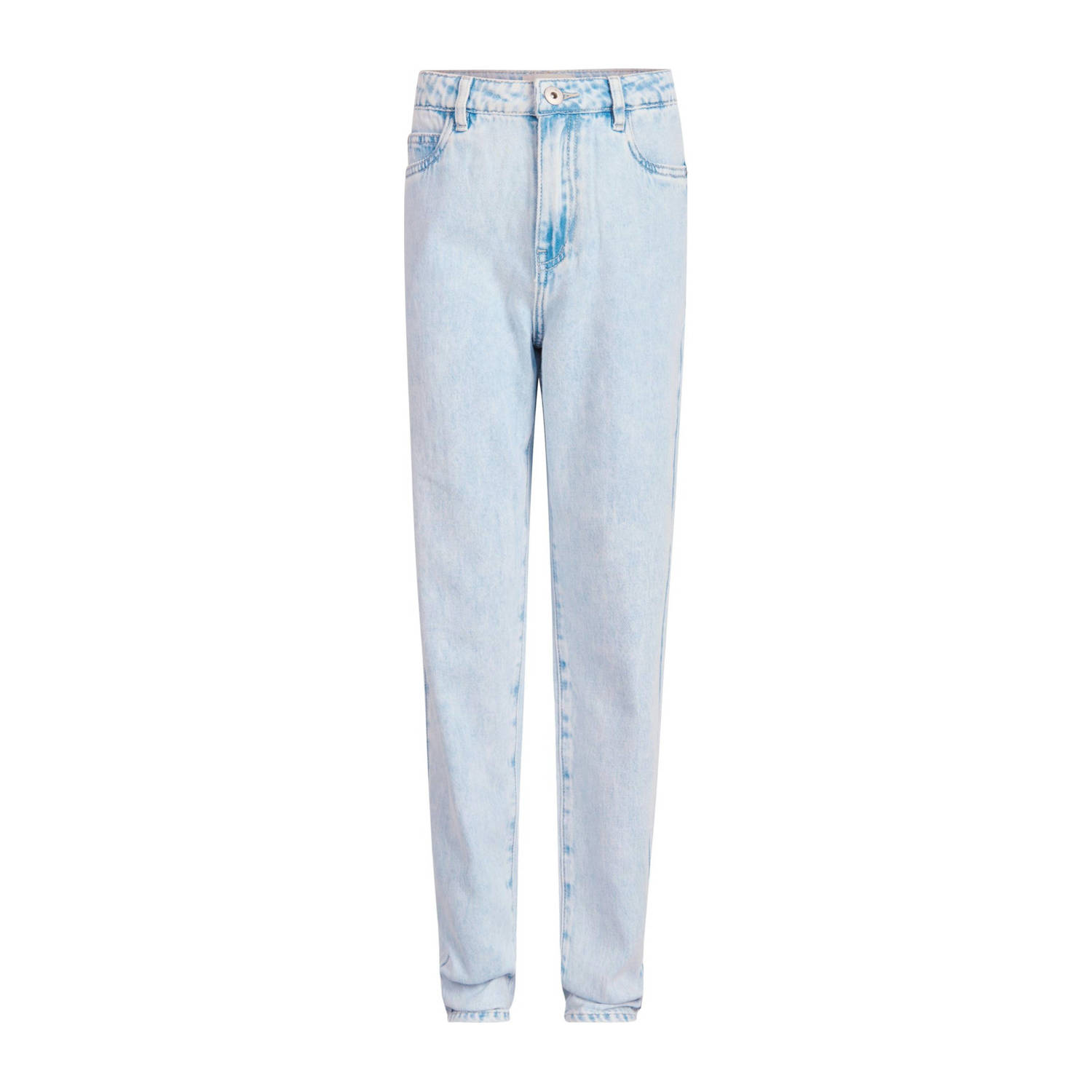 Shoeby high waist mom jeans bleached Blauw Meisjes Denim Effen 116