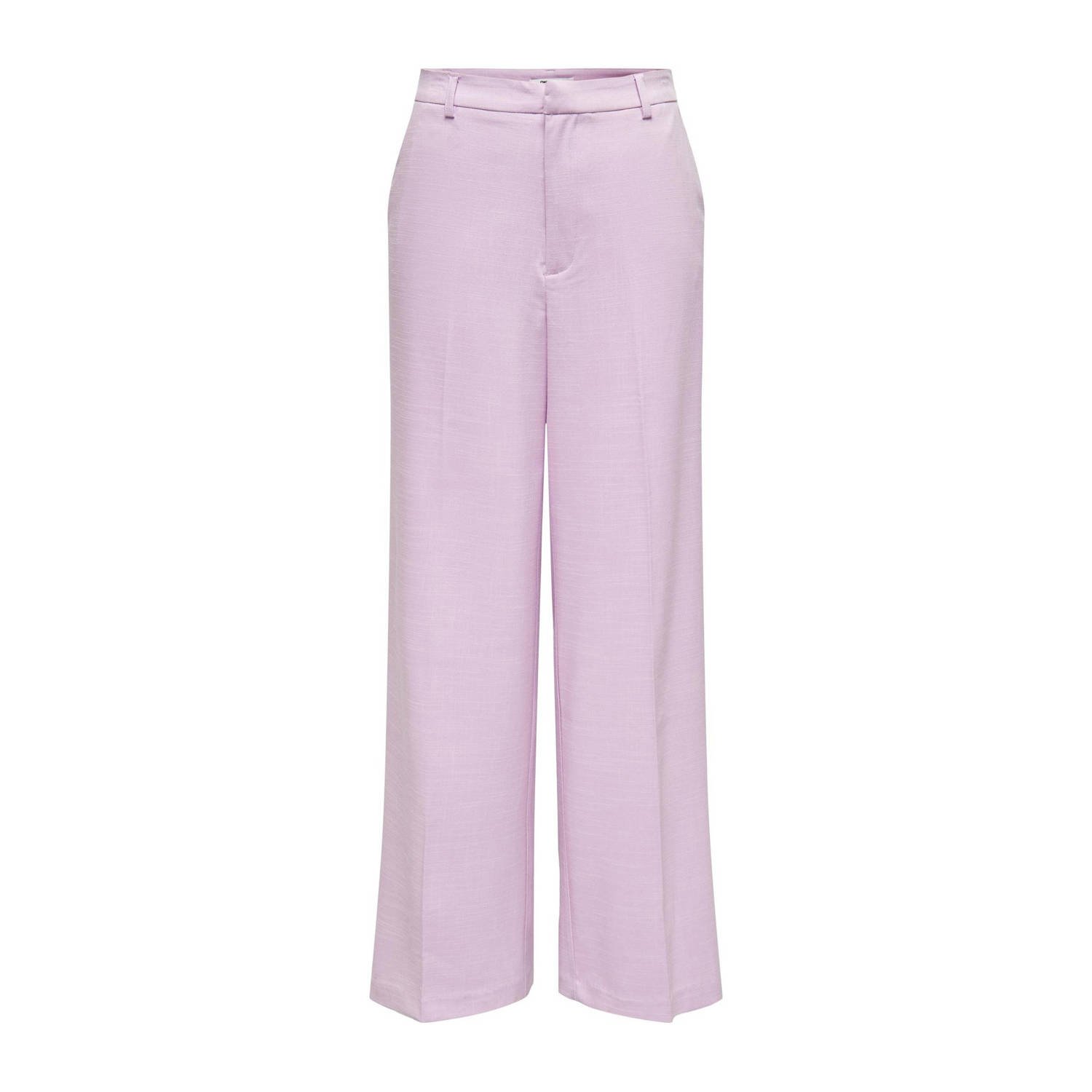 ONLY high waist wide leg pantalon ONLALBA roze