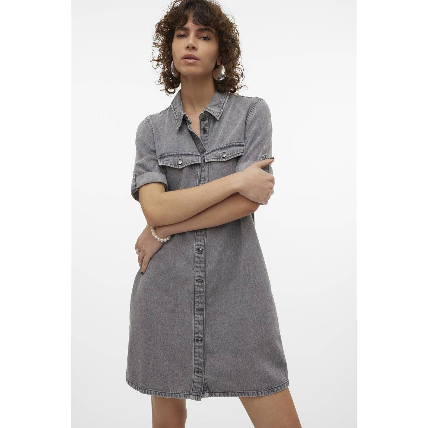 Vero Moda Jeans jurk VMJENNIE SS SHORT DENIM DRESS NOOS