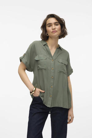 blouse VMBUMPY olijfgroen
