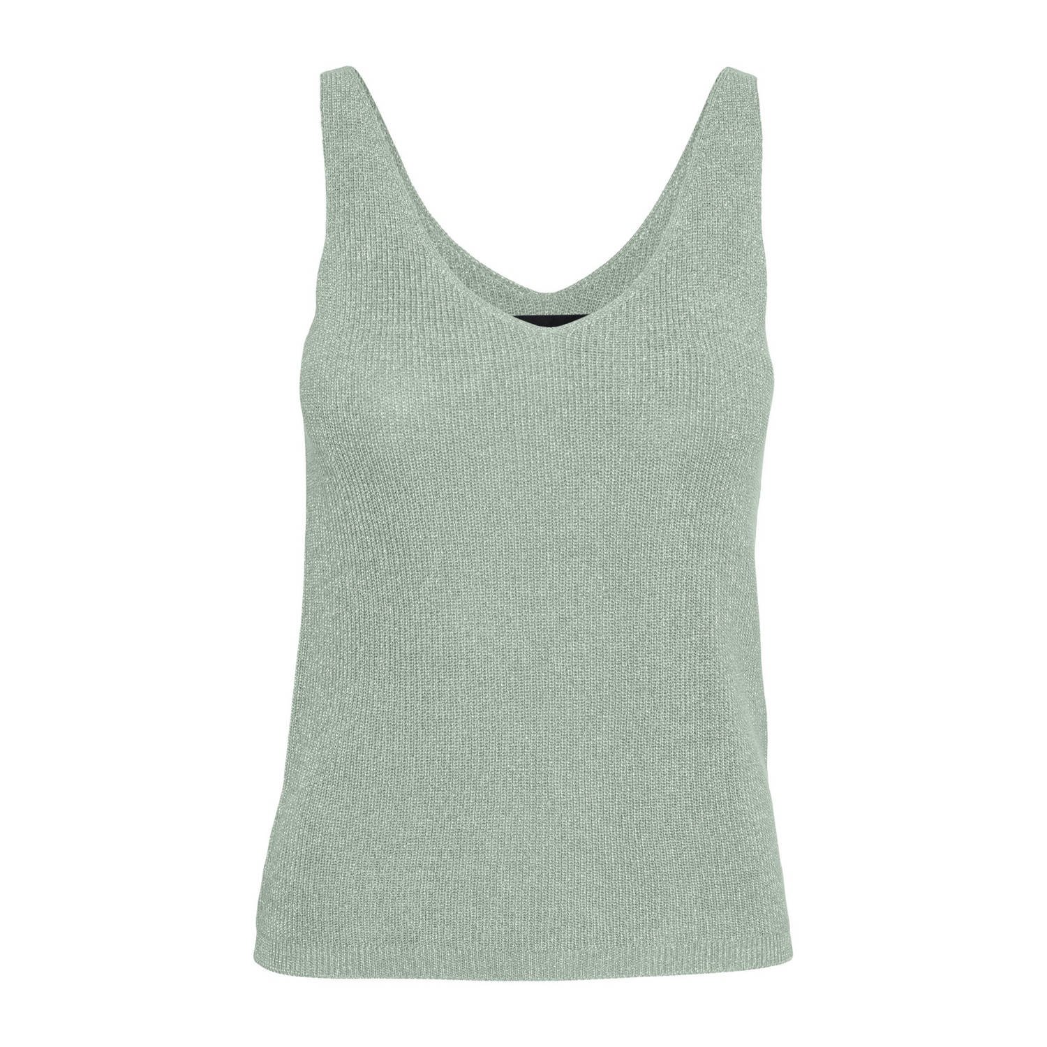 VERO MODA gebreide top VMNEWLEXSUN lichtgroen