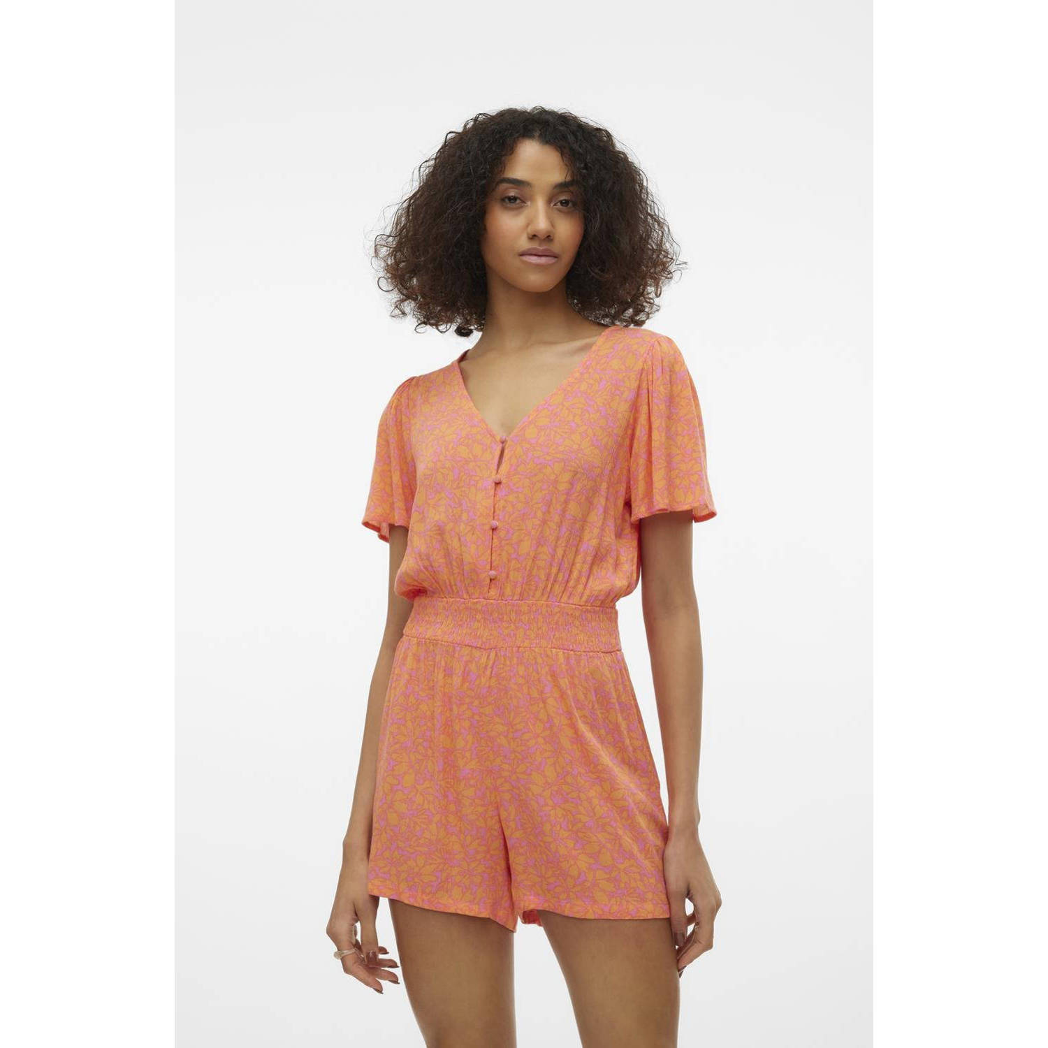 VERO MODA jumpsuit VMMENNY met all over print oranje