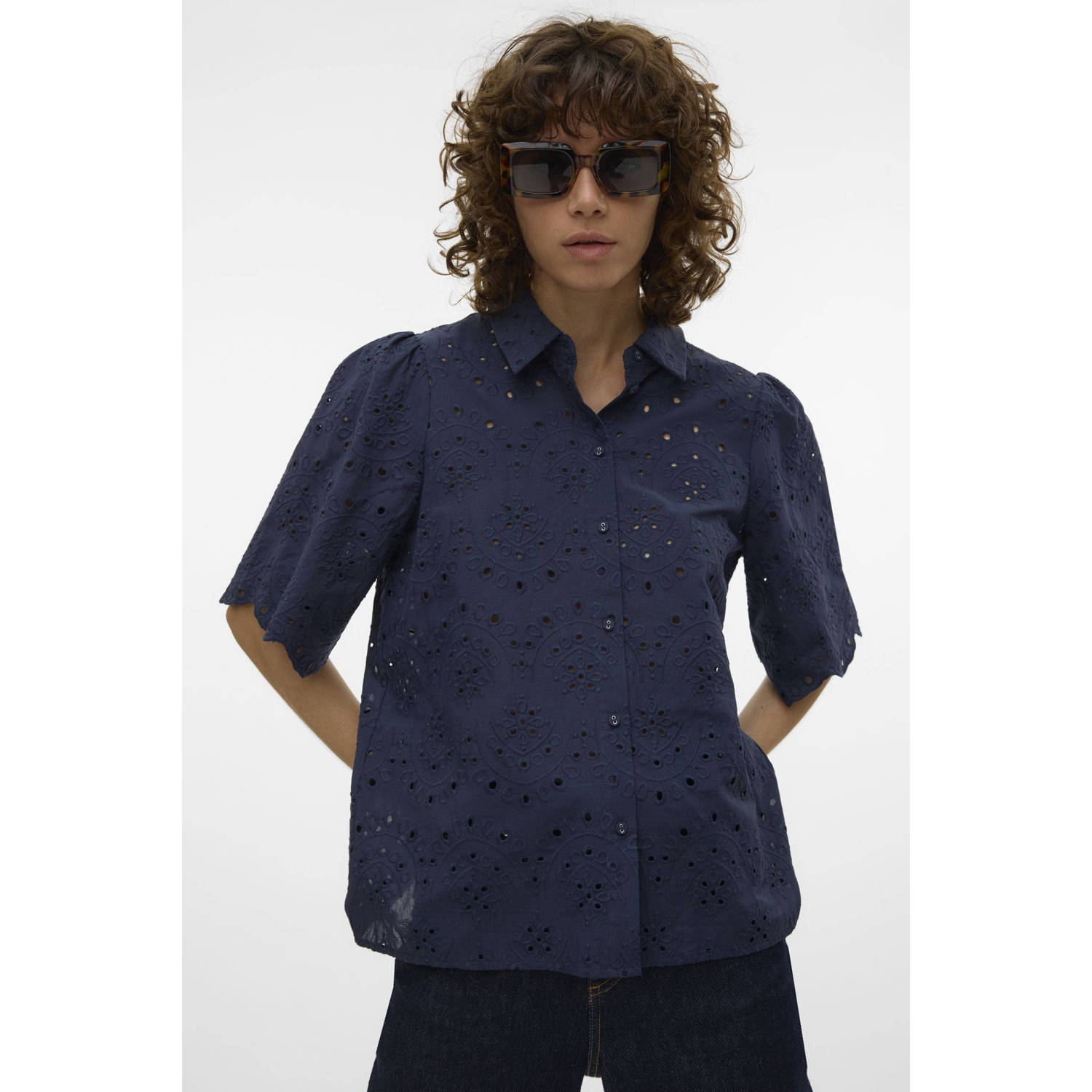 VERO MODA blouse VMHAY donkerblauw