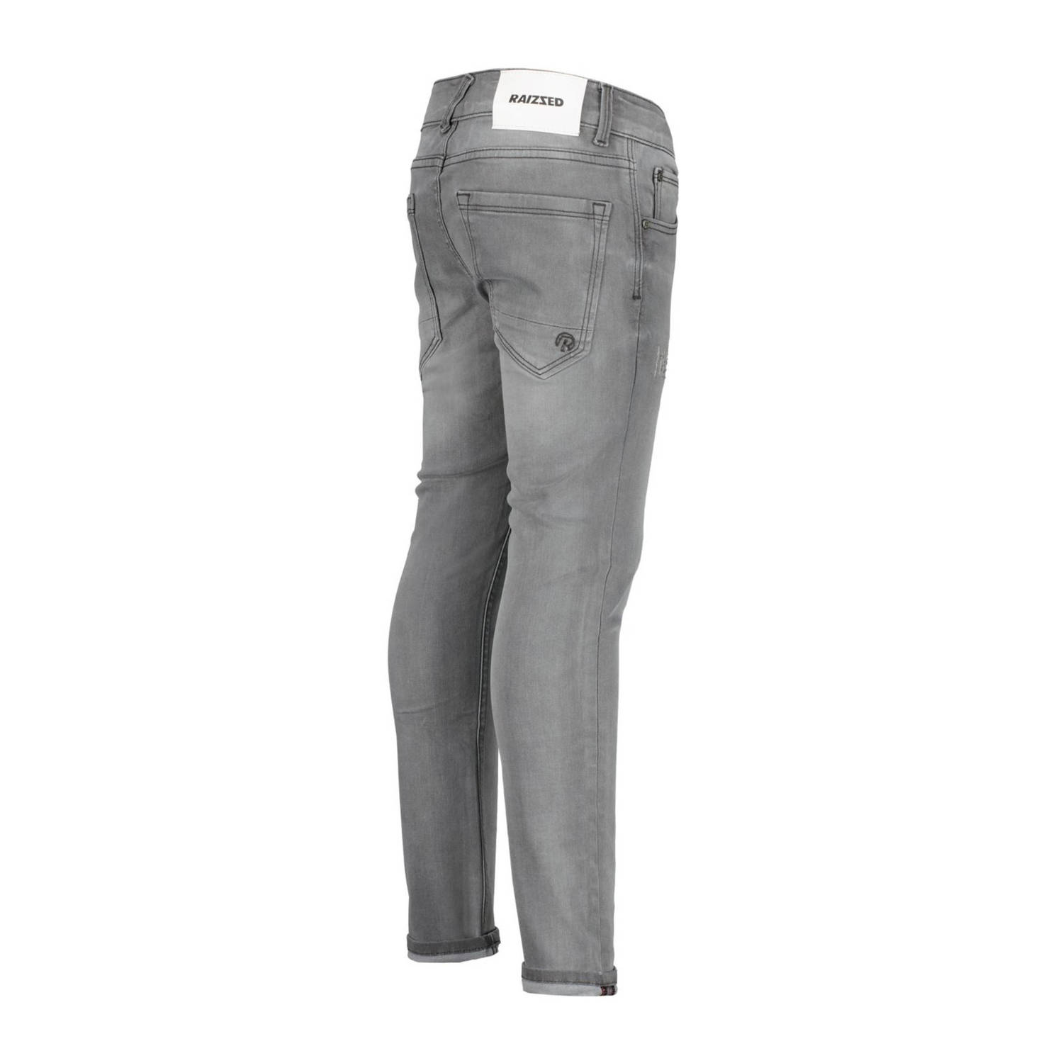 Raizzed skinny jeans Tokyo Crafted met slijtage mid grey stone
