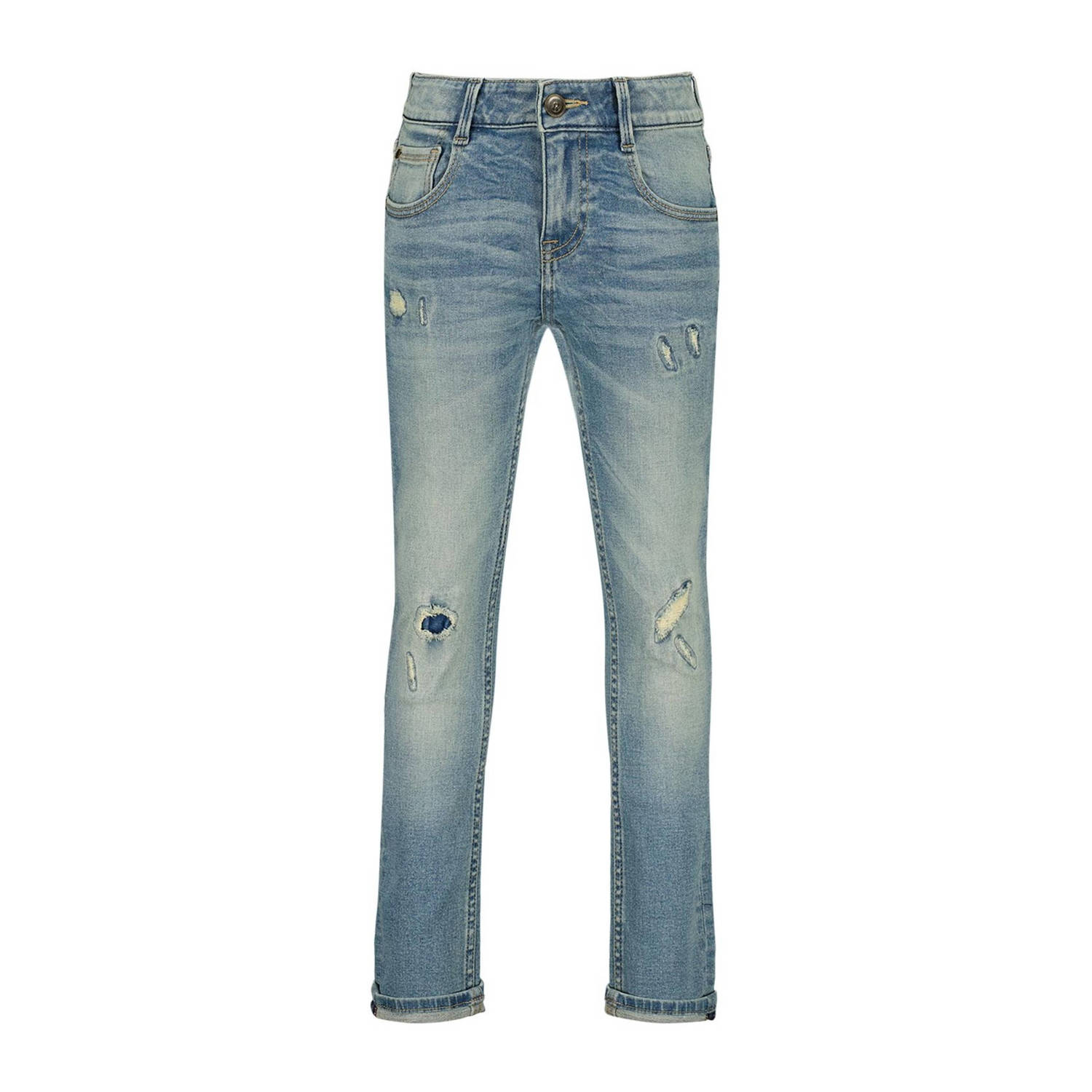 Raizzed slim fit jeans Boston Crafted met slijtage tinted blue Blauw Jongens Stretchdenim 140