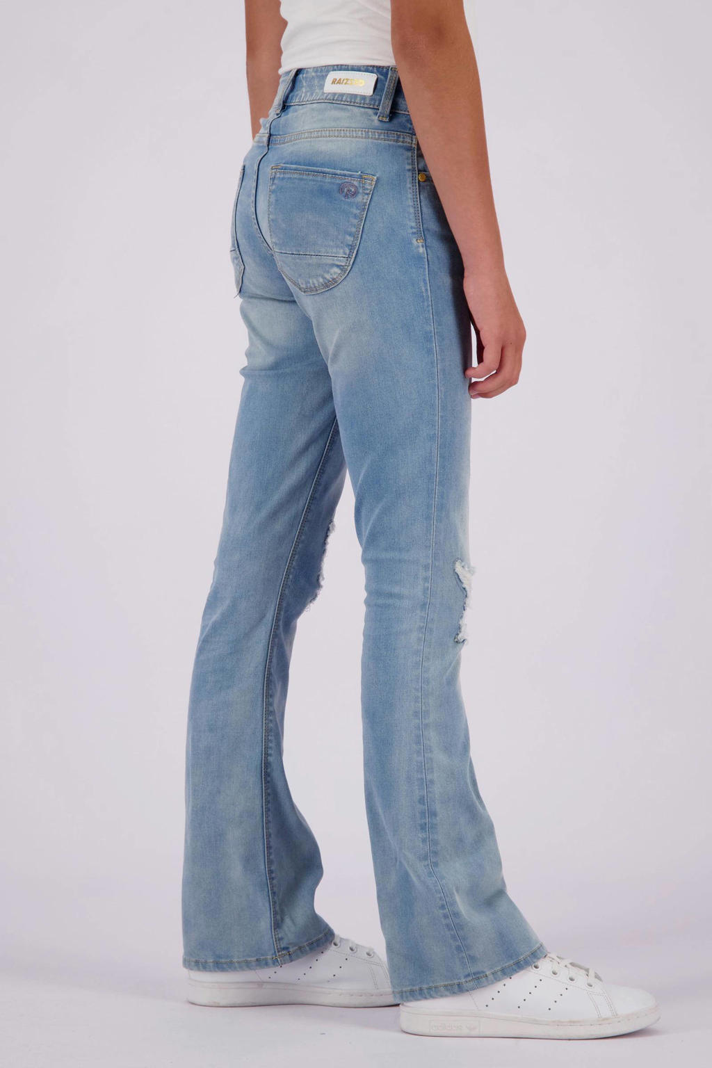 Raizzed flared jeans Melbourne Crafted met slijtage light blue stone