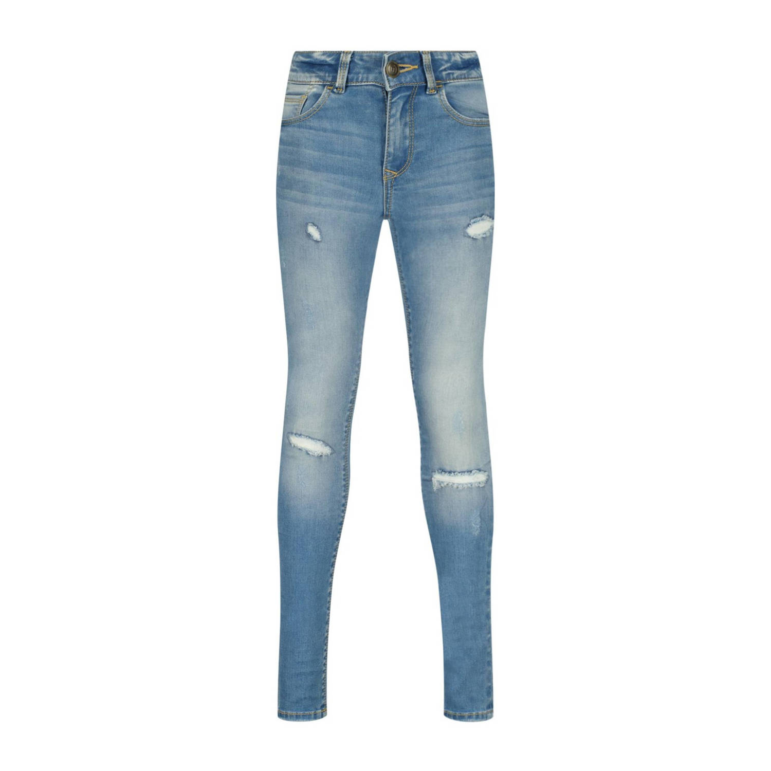 Raizzed skinny jeans Chelsea Crafted met slijtage mid blue stone Blauw Meisjes Stretchdenim 128