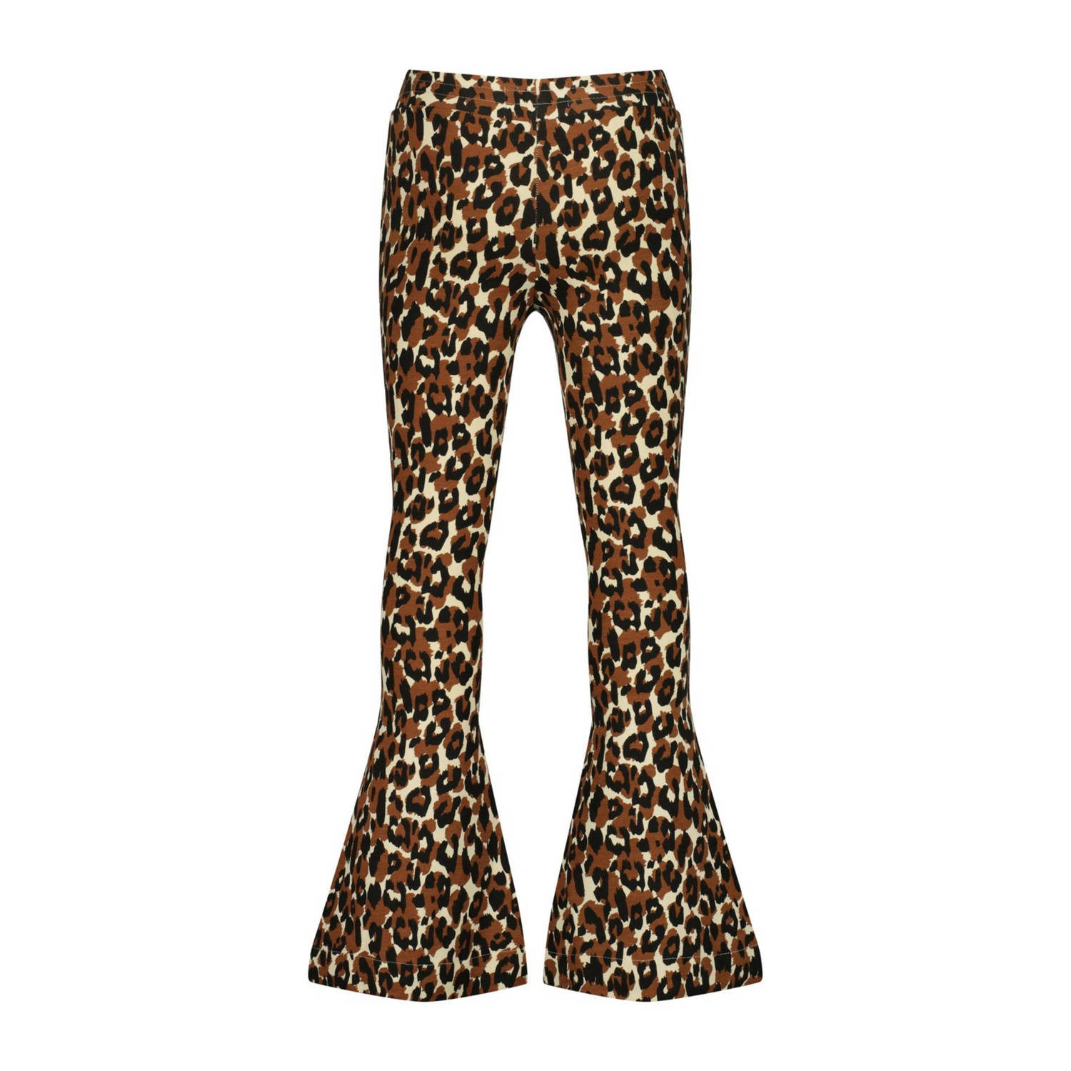 Raizzed flared broek Tine met all over print beige bruin