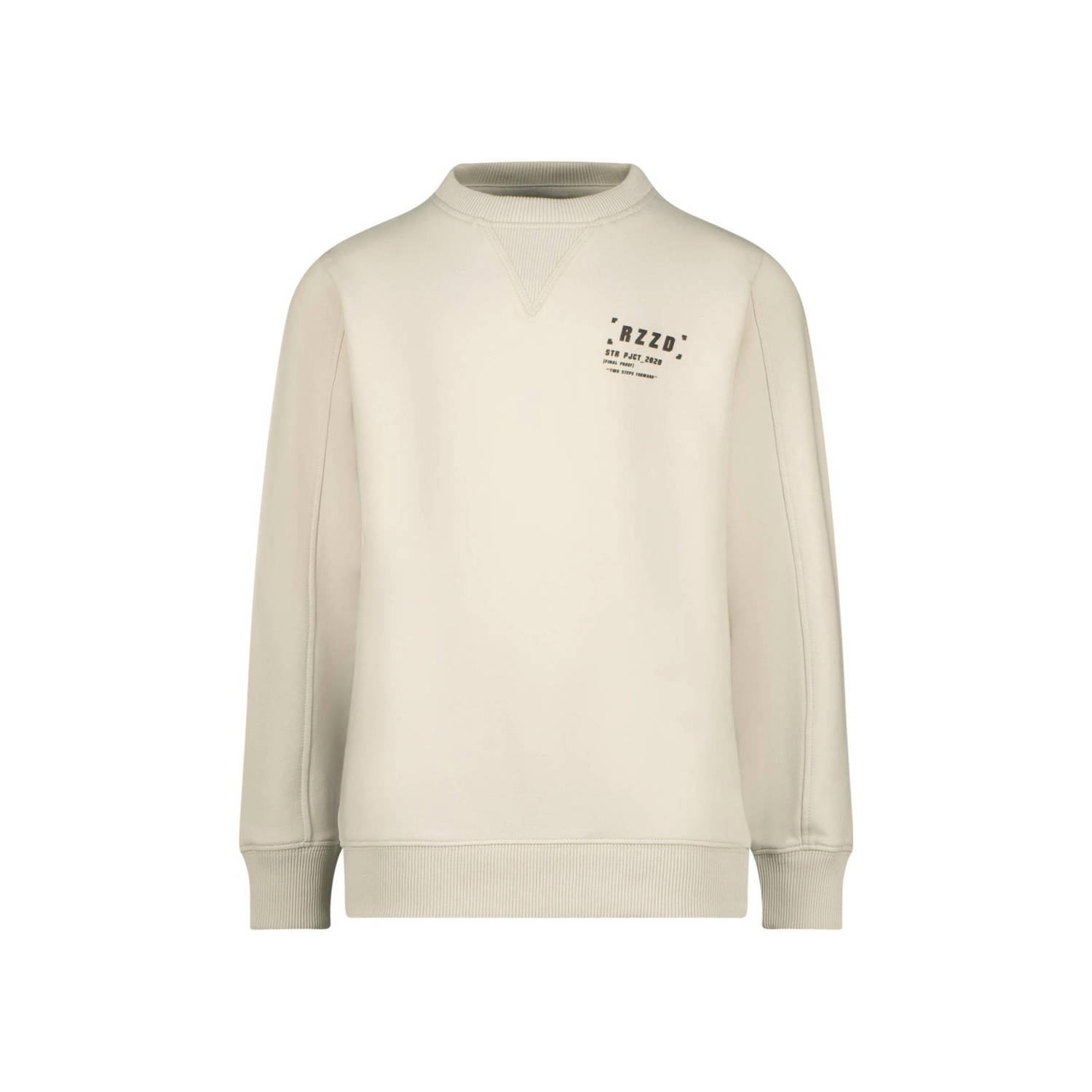 Raizzed sweater Nam met printopdruk greige