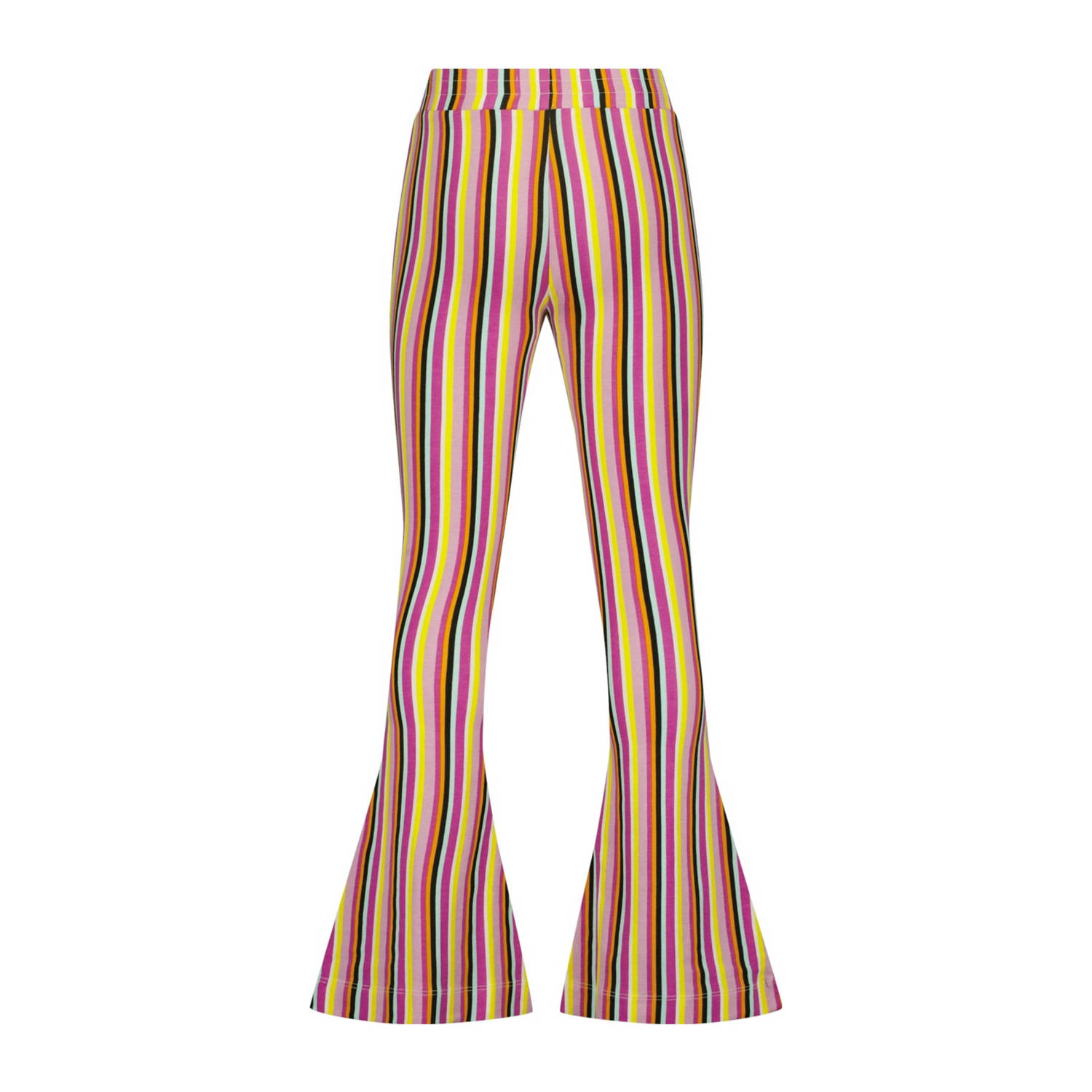 Raizzed flared broek Sanima lila geel multicolor