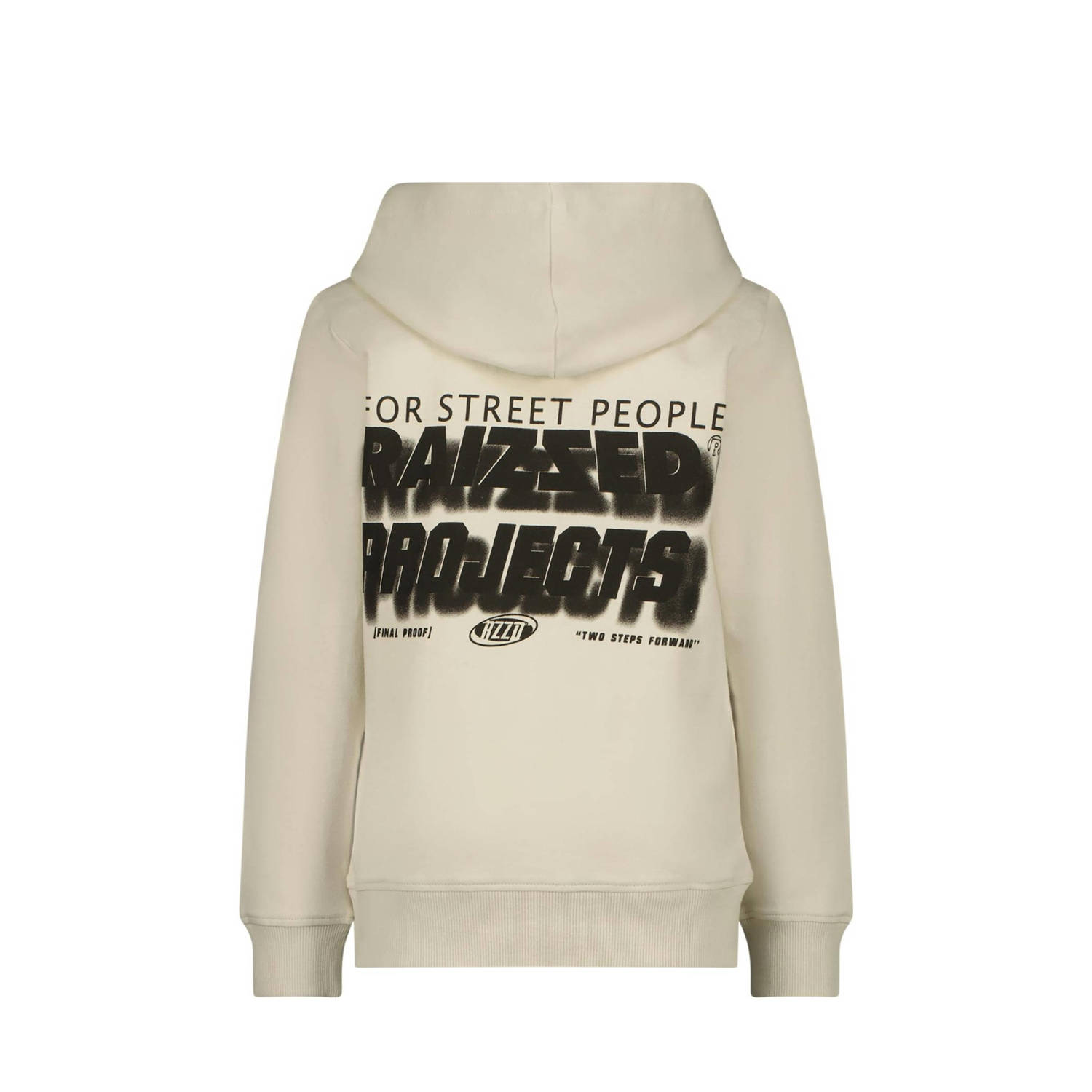 Raizzed hoodie Nezar met backprint greige