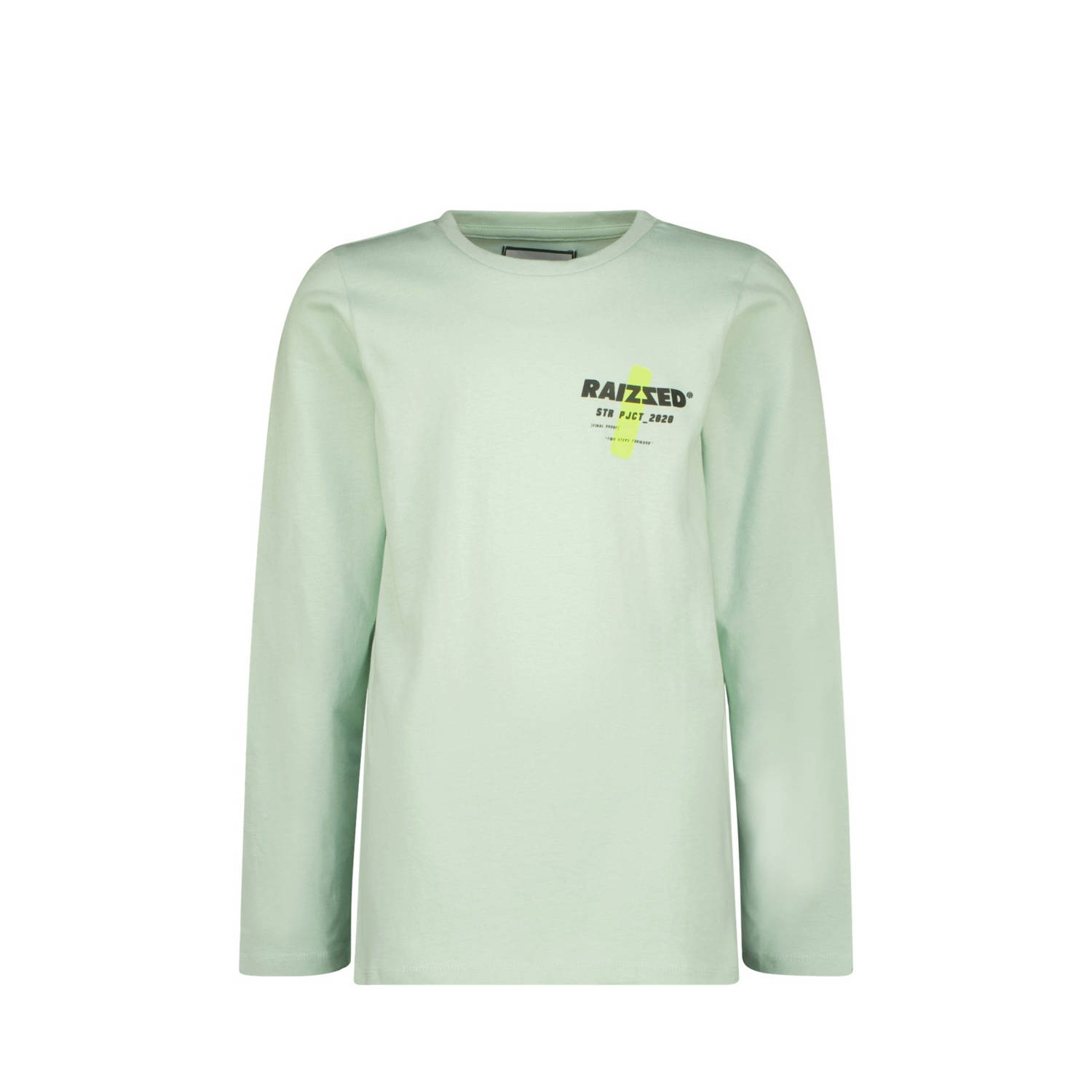 Raizzed longsleeve Jim met printopdruk zacht pistachegroen