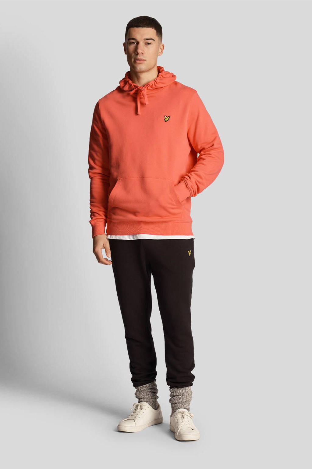 Lyle & Scott hoodie met logo roze