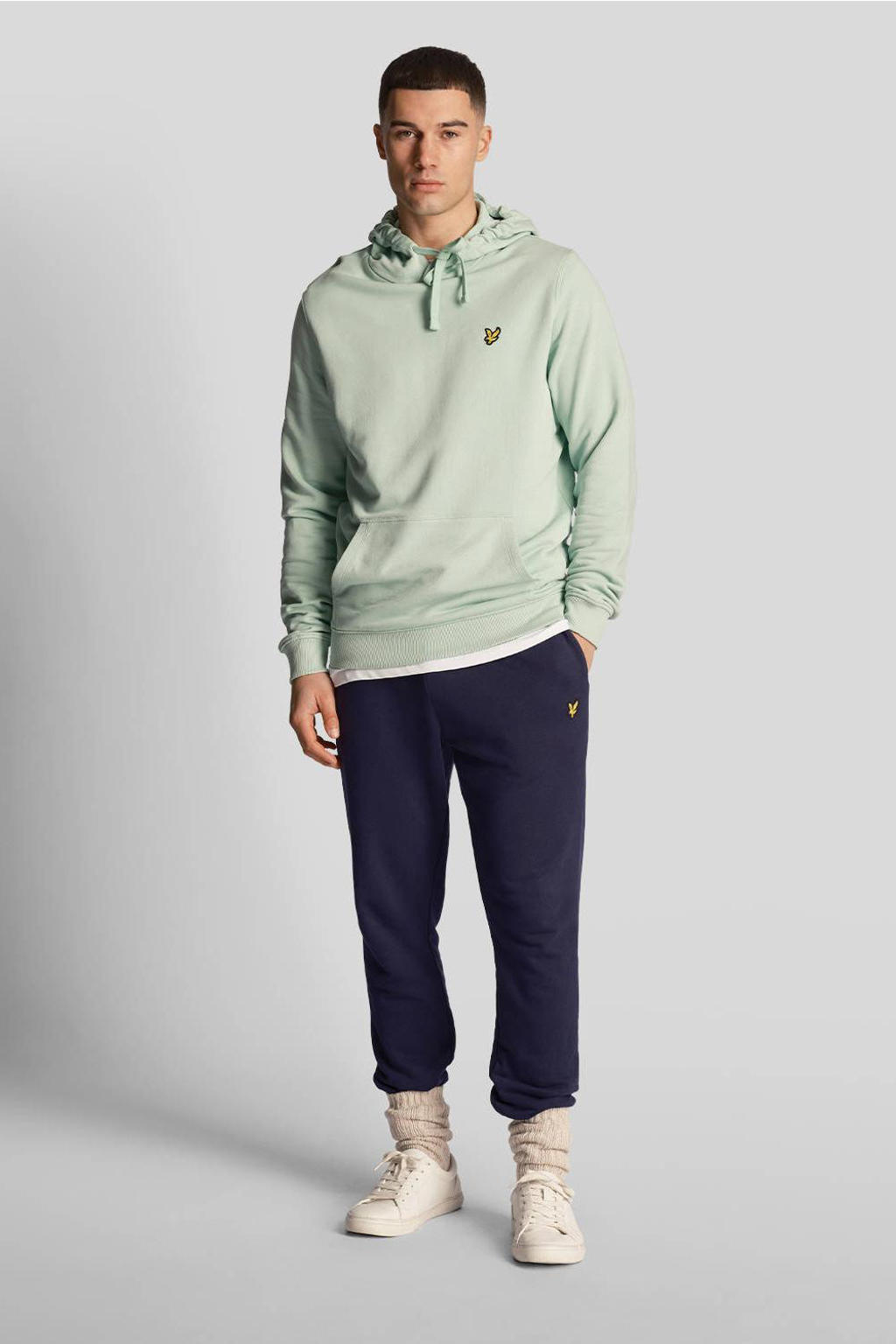 Lyle & Scott hoodie met logo turquoise shadow
