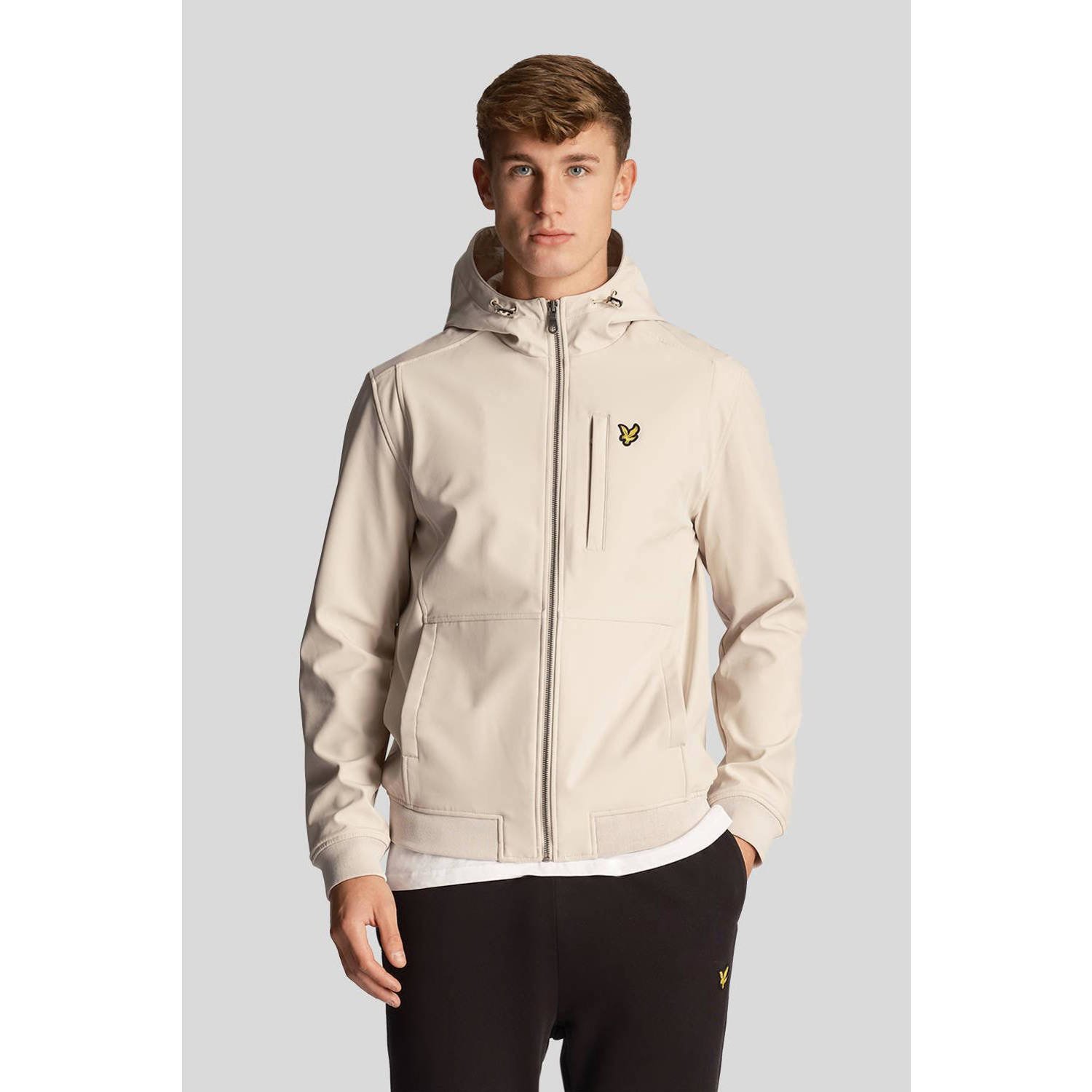 Lyle & Scott softshell zomerjas met logo beige