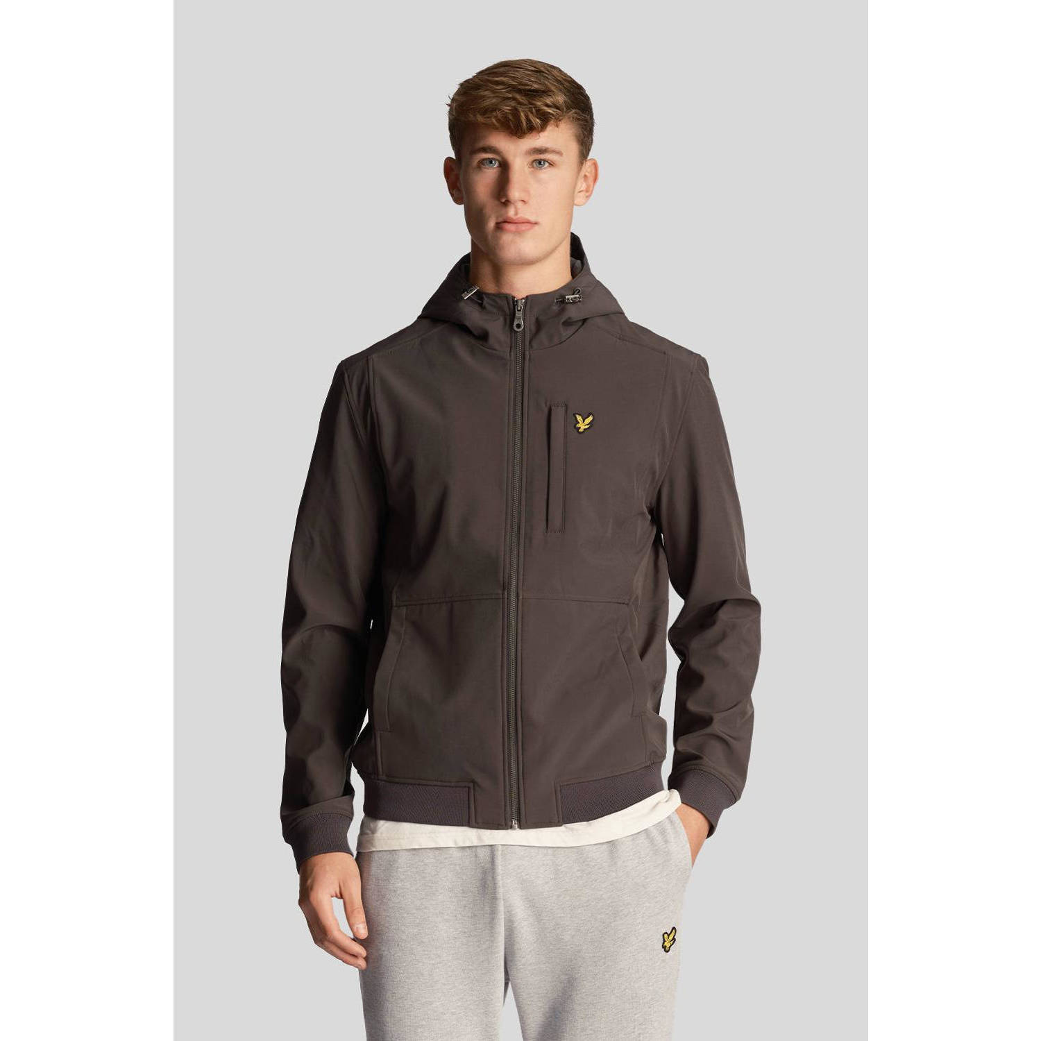 Lyle & Scott softshell jas donkerbruin