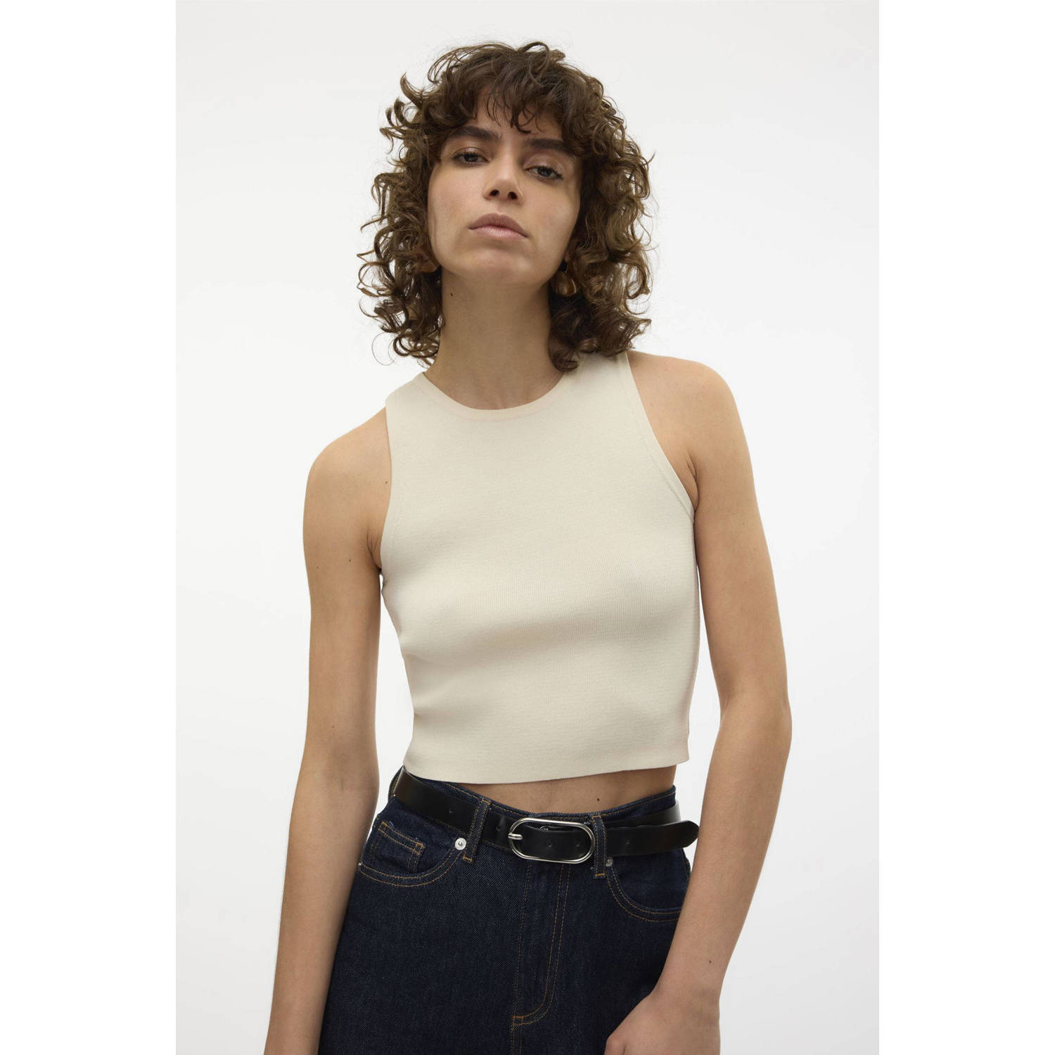 VERO MODA gebreide top VMGINNY creme