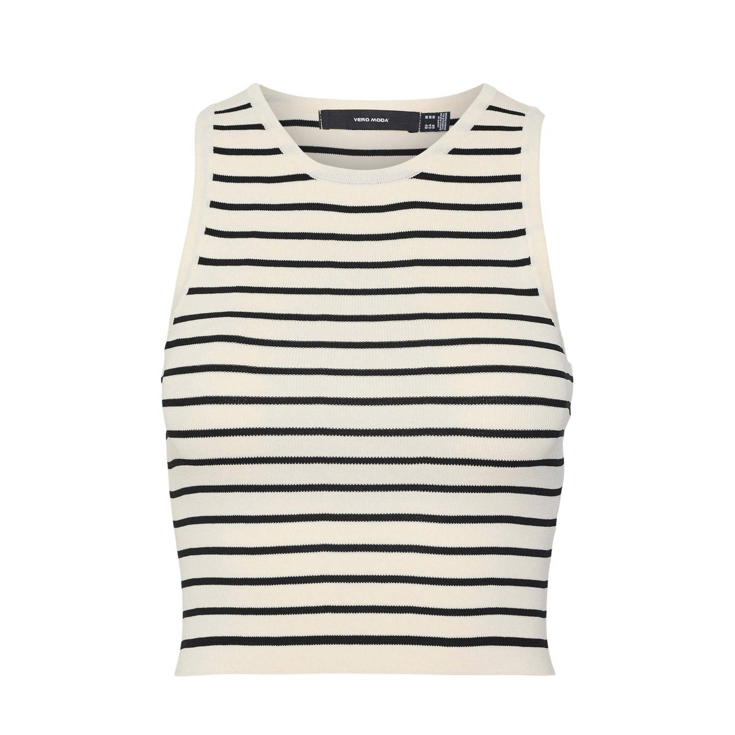 VERO MODA gestreepte top VMGINNY creme zwart