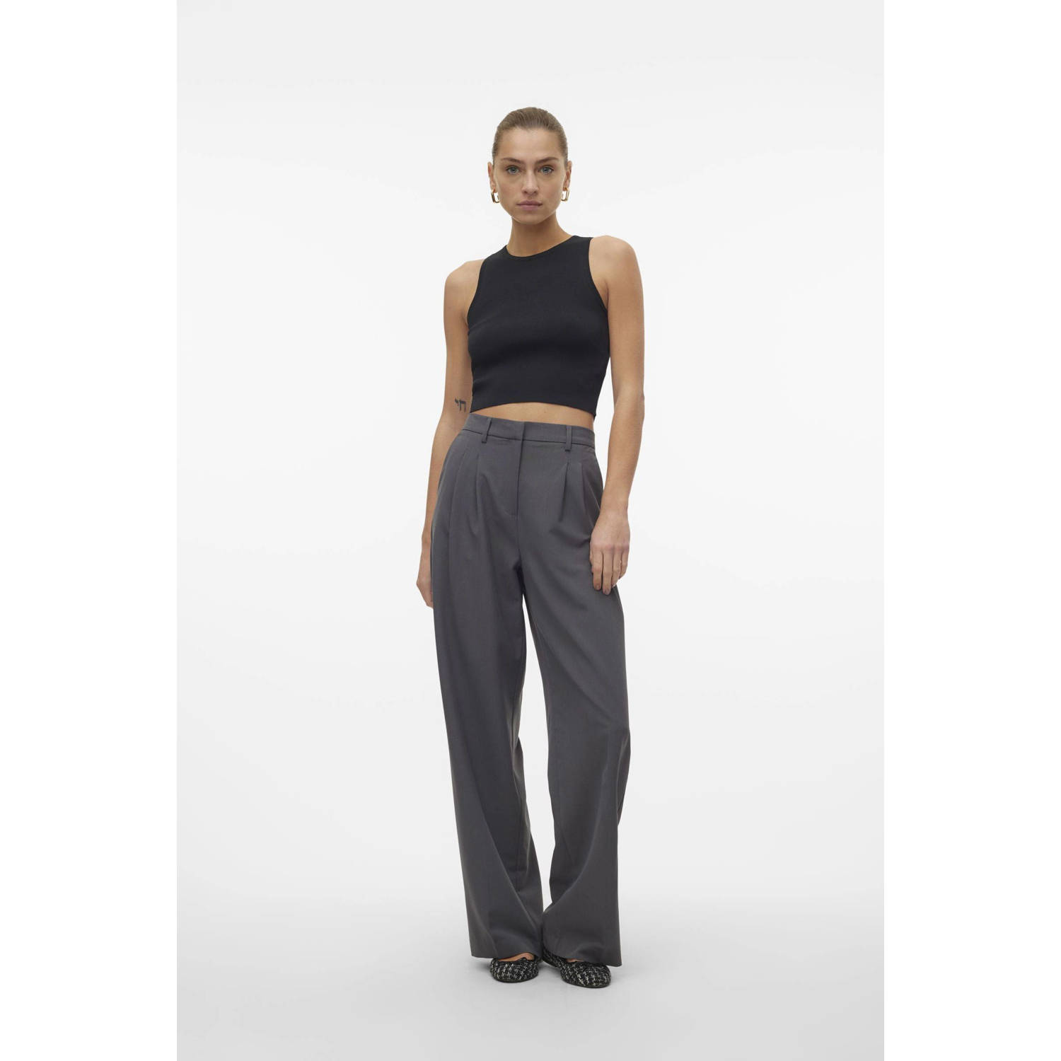VERO MODA gebreide top VMGINNY zwart