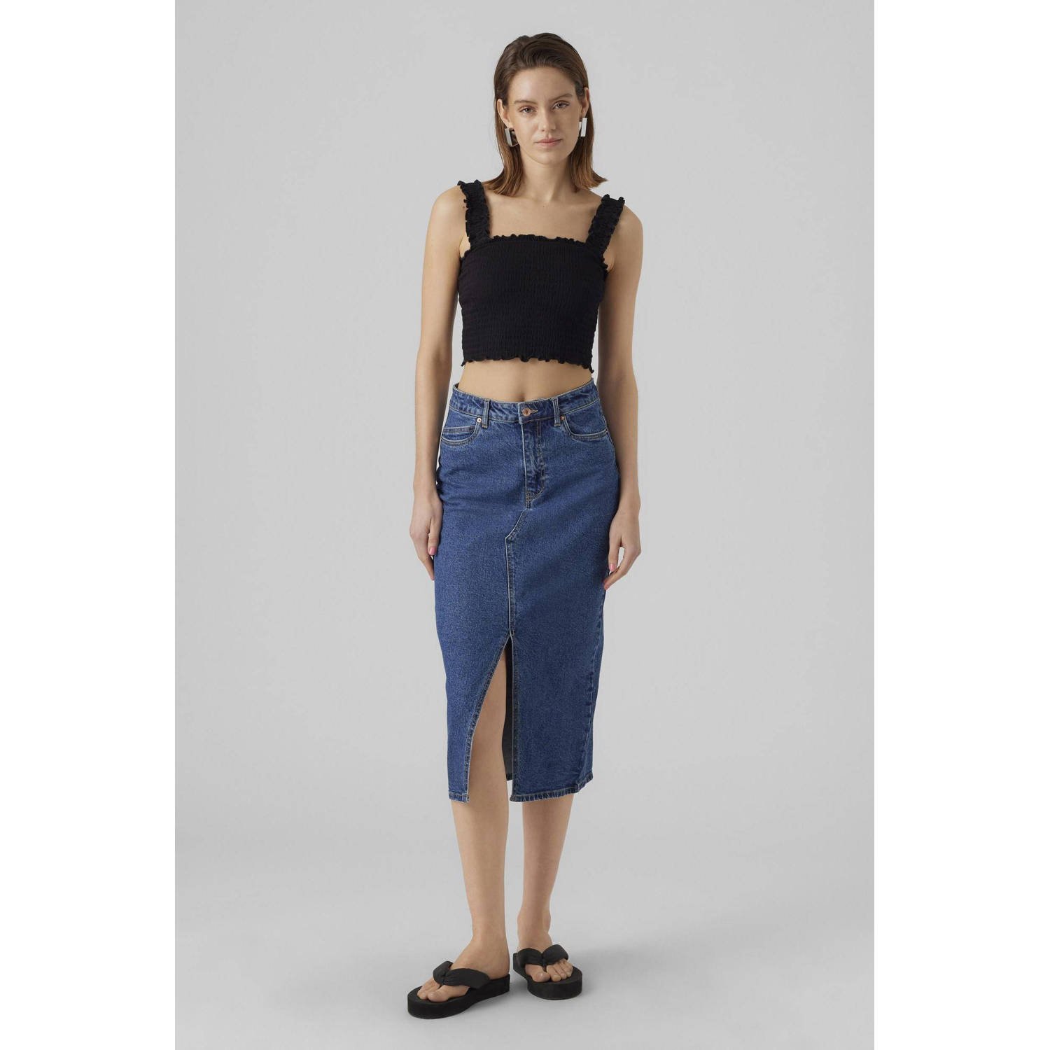 VERO MODA spijkerrok VMVERI dark blue denim