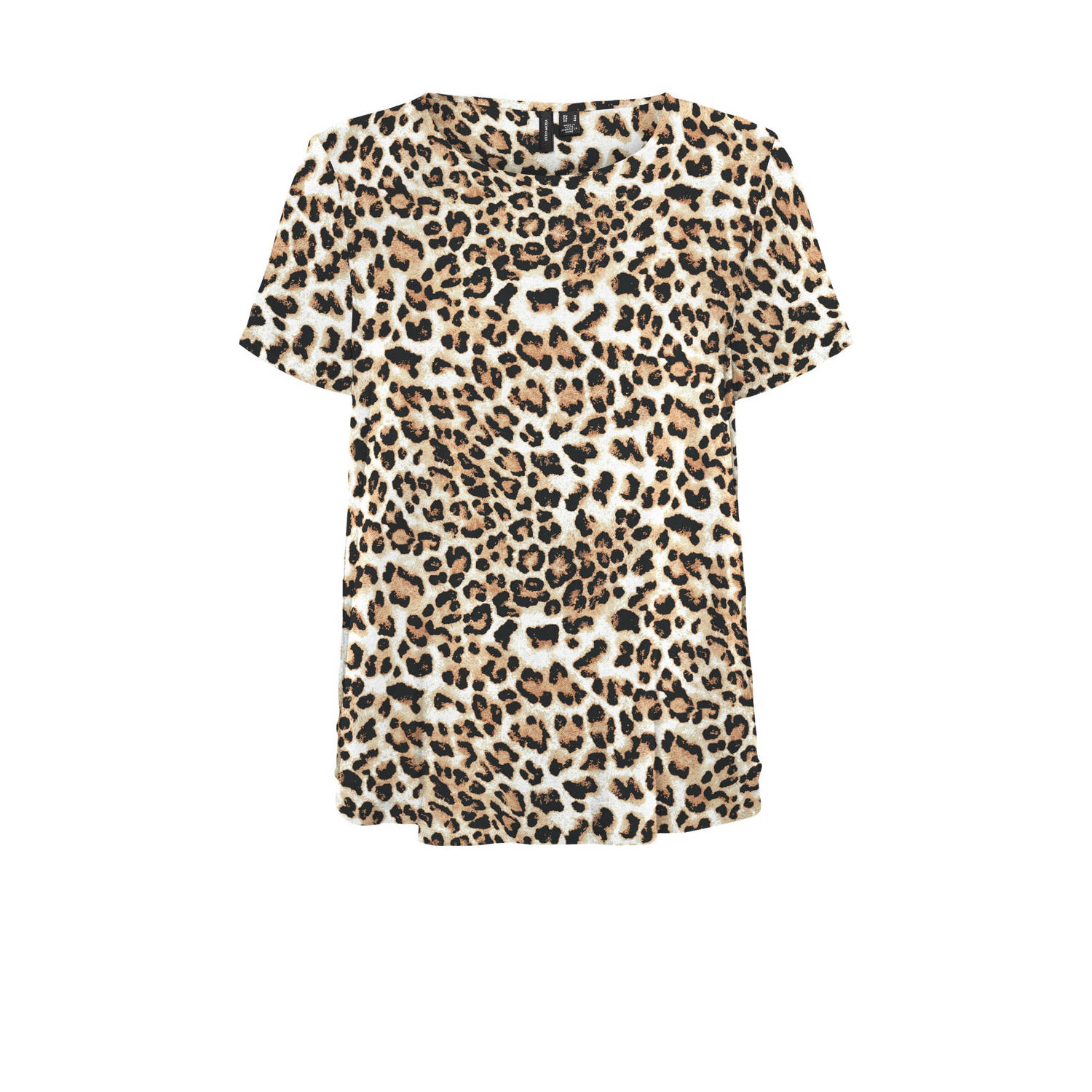 VERO MODA top VMEASY met all over print bruin ecru