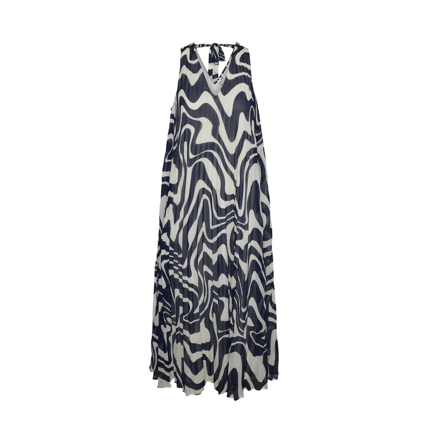 VERO MODA jurk met all over print donkerblauw wit