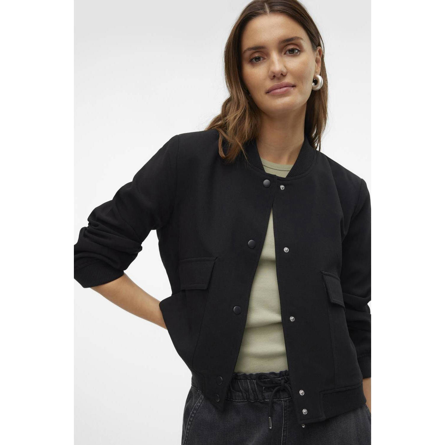 Vero Moda Korte Zwarte Jas Freewear Zwart Black Dames