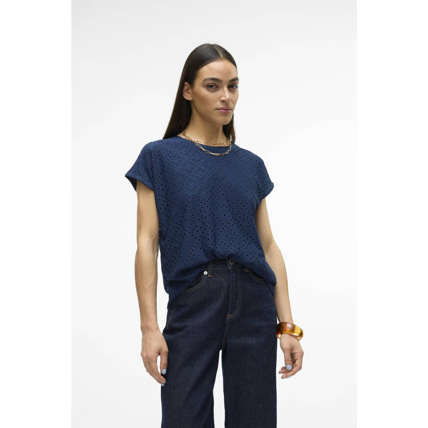 VERO MODA T-shirt VMTASSA donkerblauw