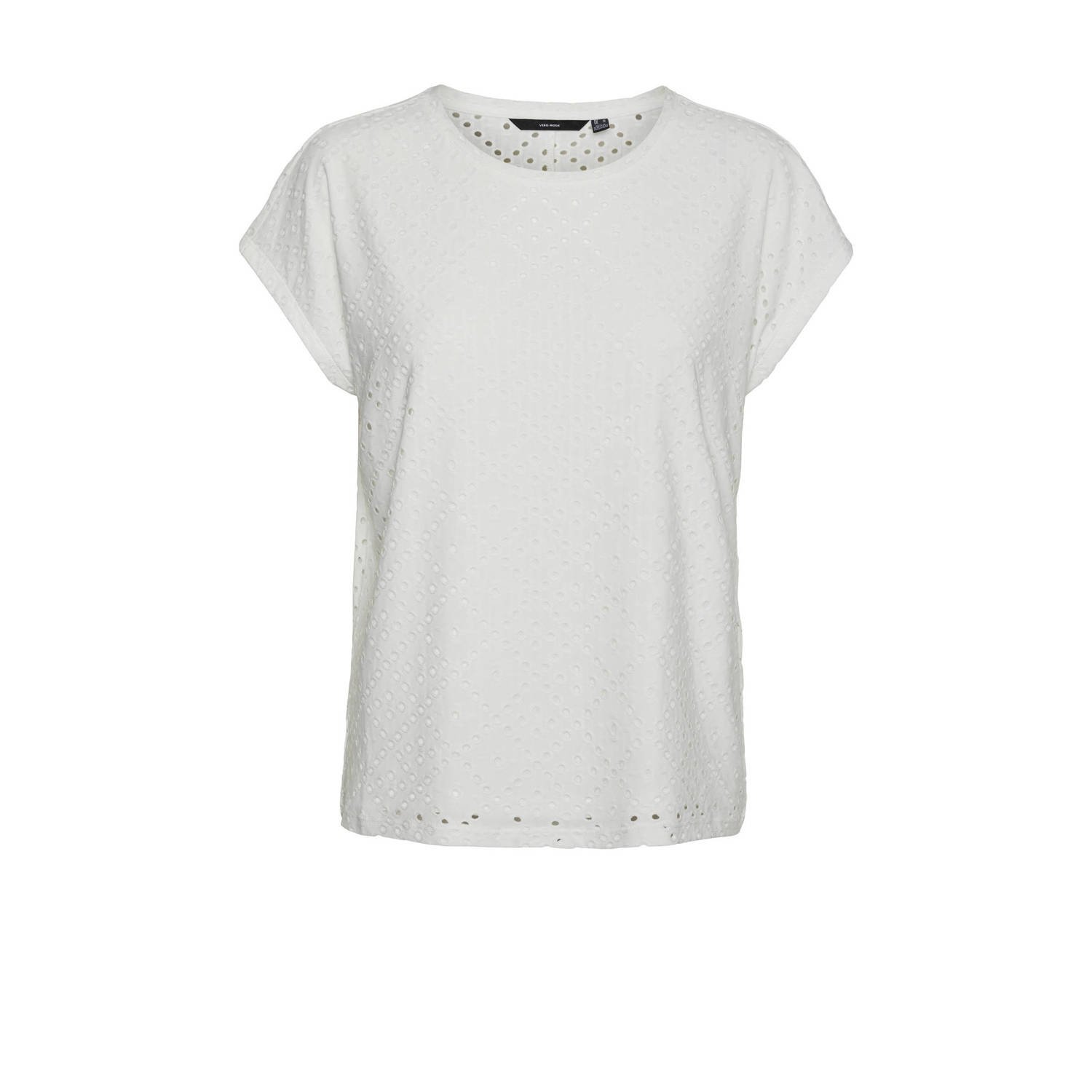 Vero Moda T-shirt met broderie anglaise model 'TASSA'