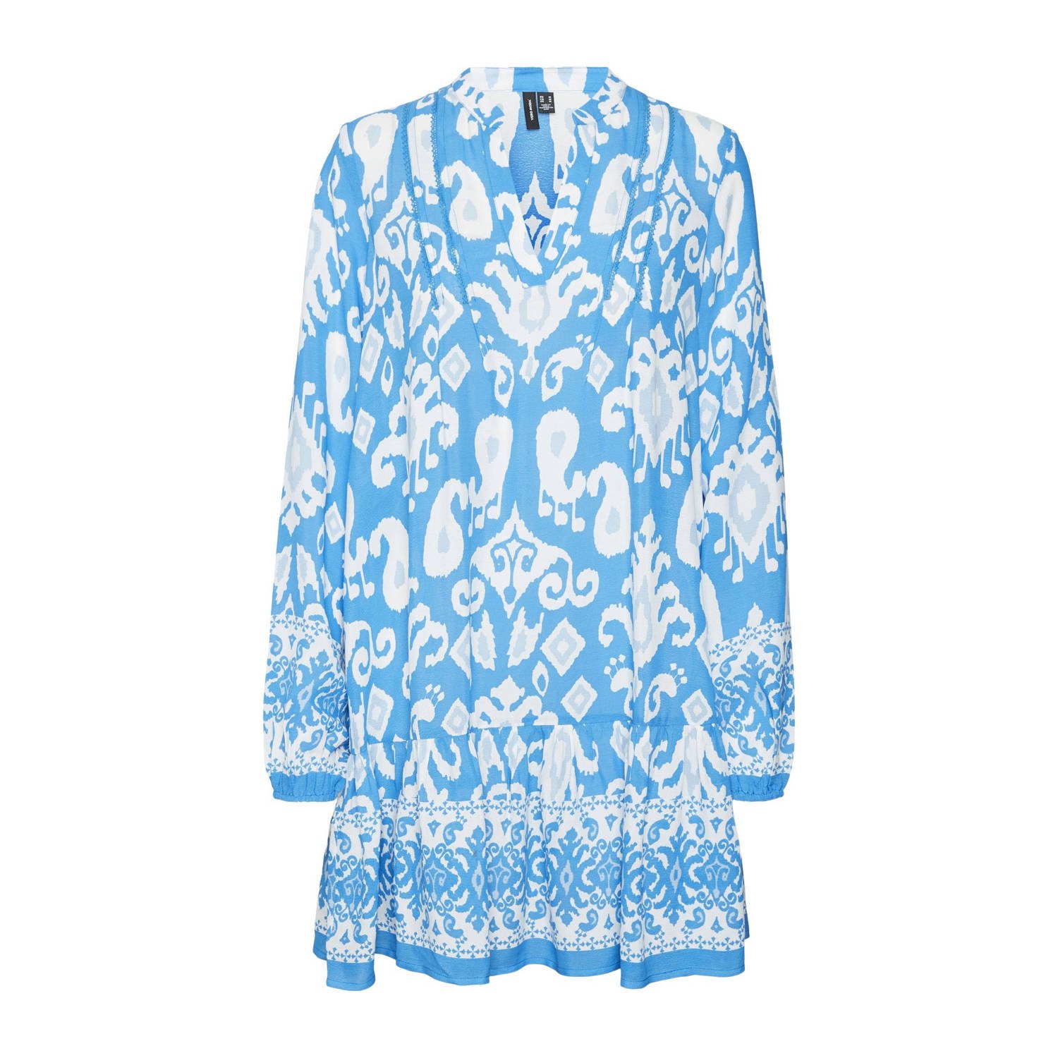 VERO MODA jurk VMJOY met all over print lichtblauw wit