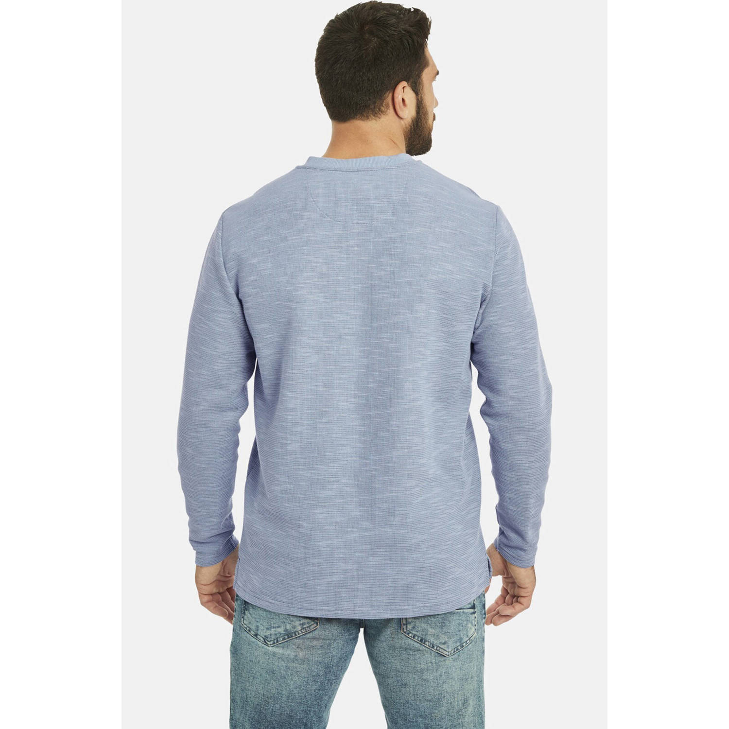 Jan Vanderstorm gemêleerde sweater REGINALD Plus Size blauw