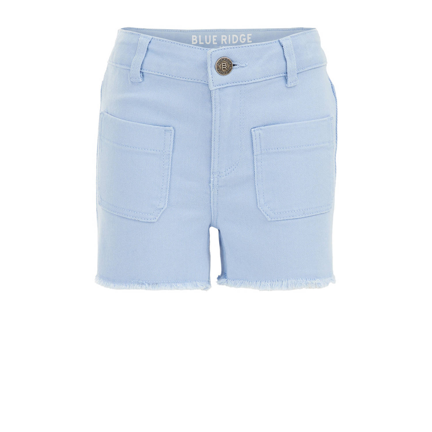 WE Fashion slim fit casual short lichtblauw Korte broek Meisjes Stretchkatoen 116