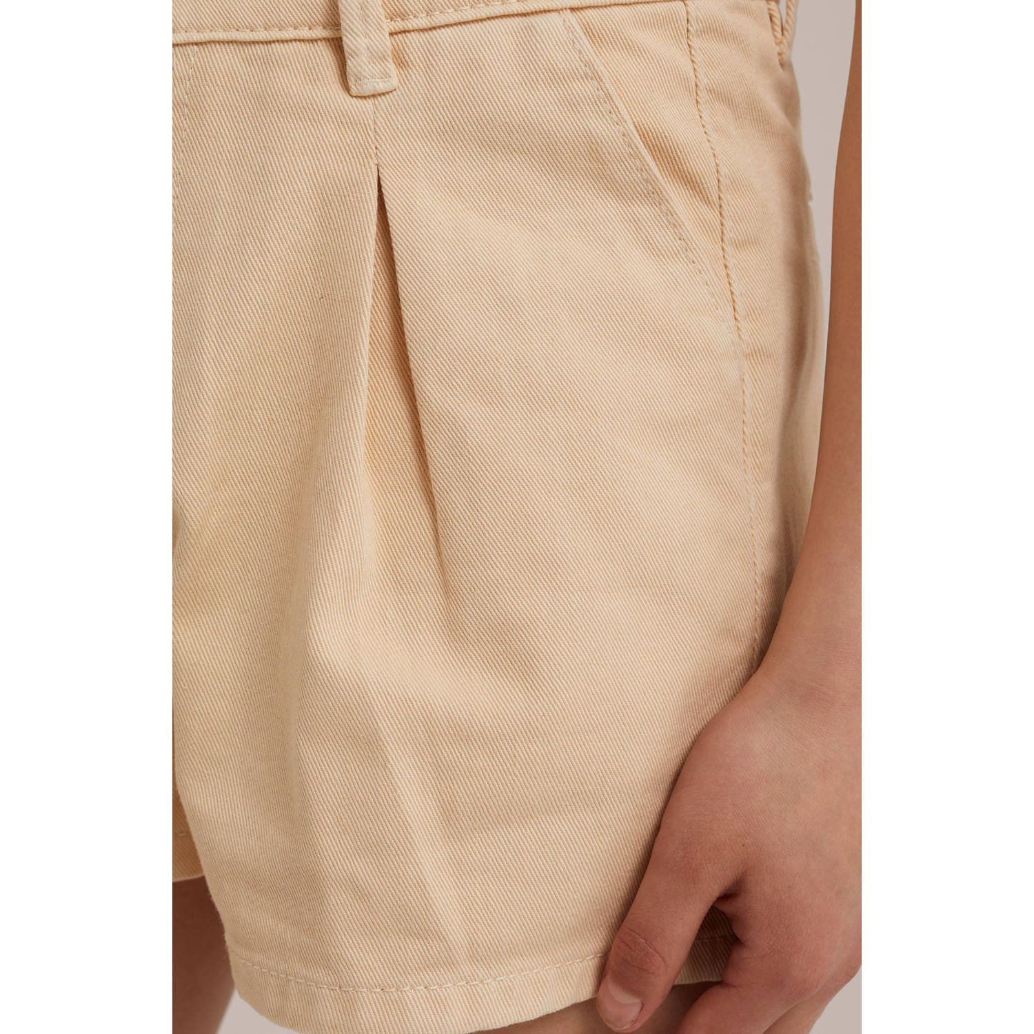 WE Fashion slim fit casual short zand