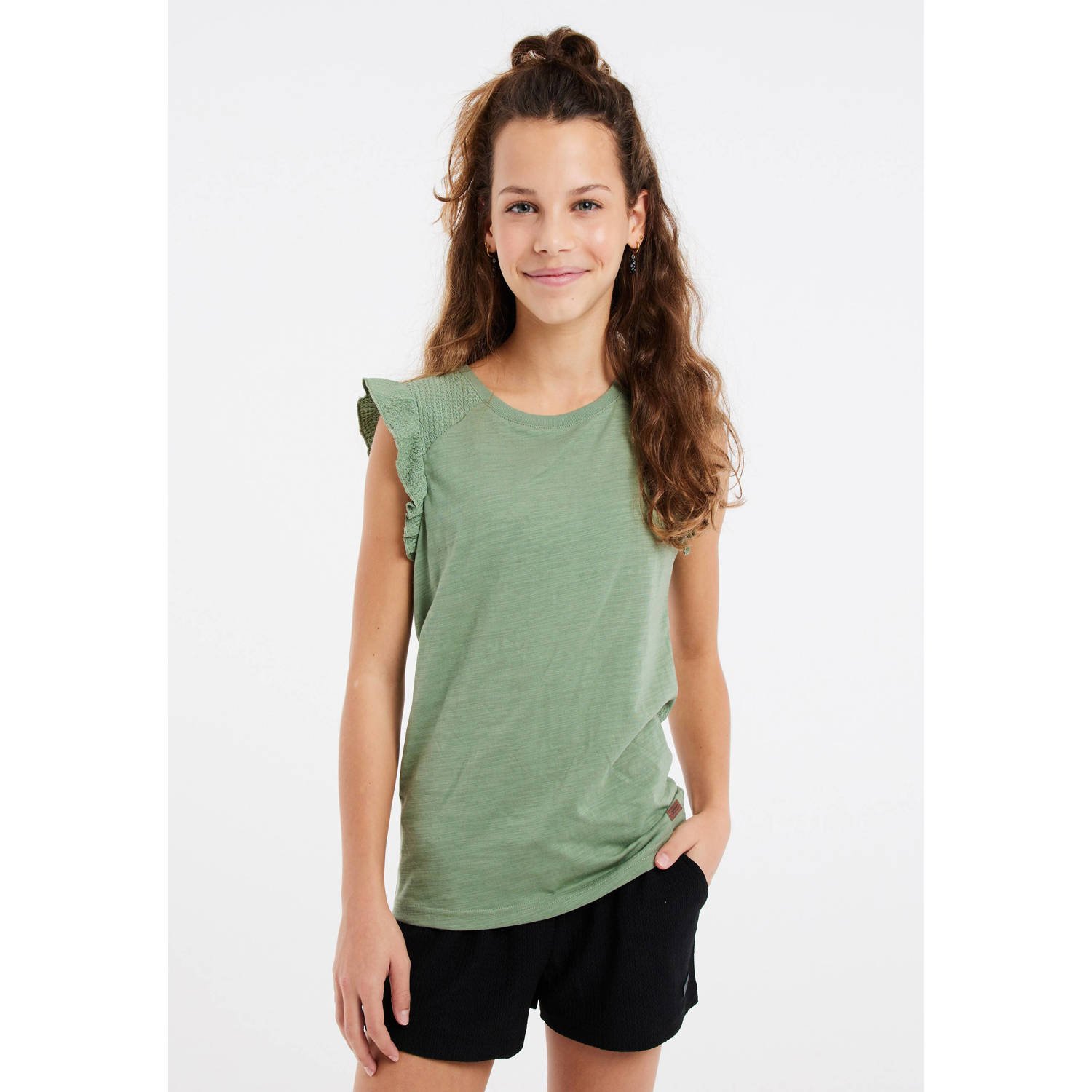 Protest T-shirt PRTCRIUS Groen Meisjes Katoen Ronde hals Effen 104